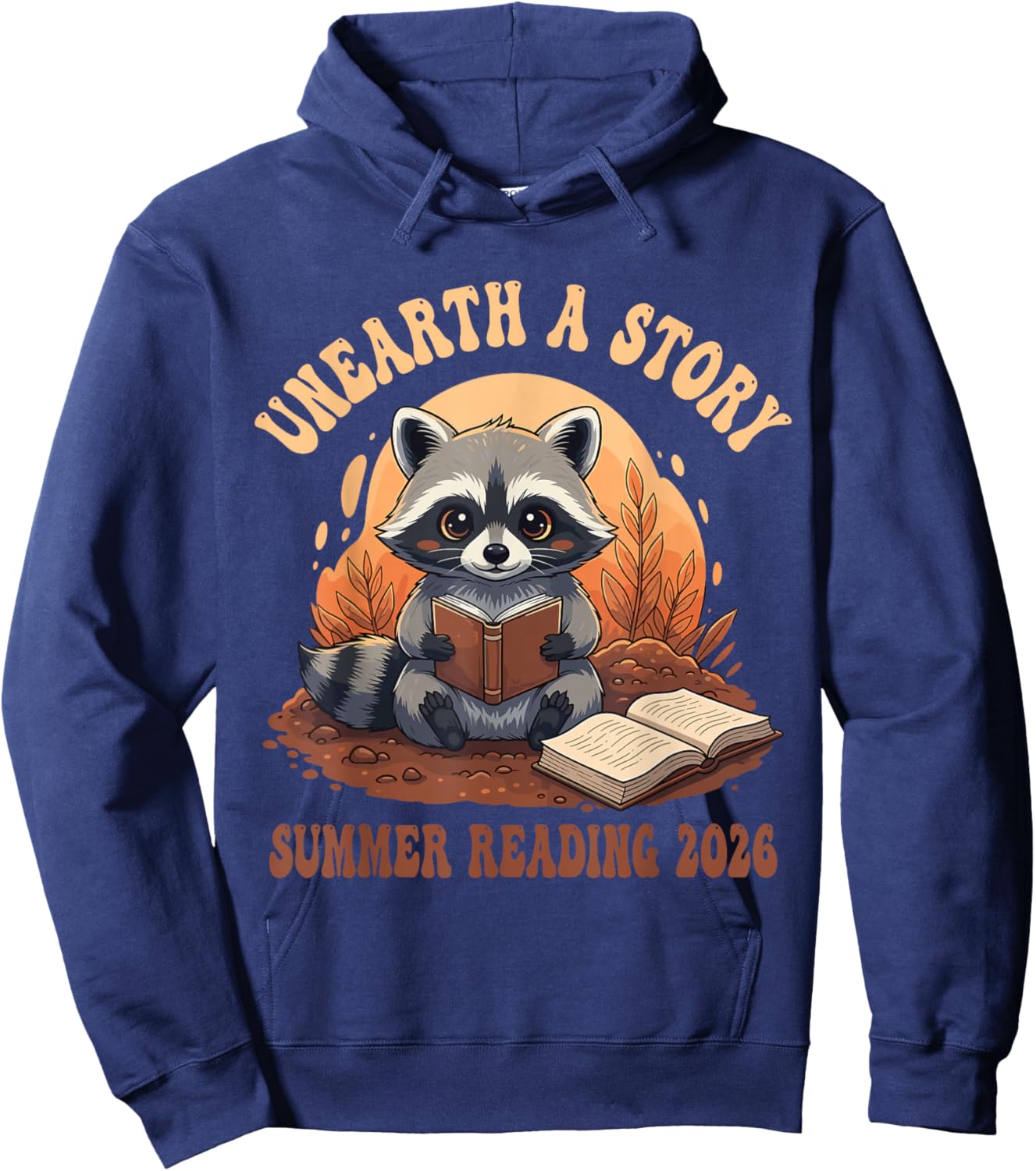 Unearth a Story Summer Reading 2026 Raccoon Hoodie - Hoodie | Navy