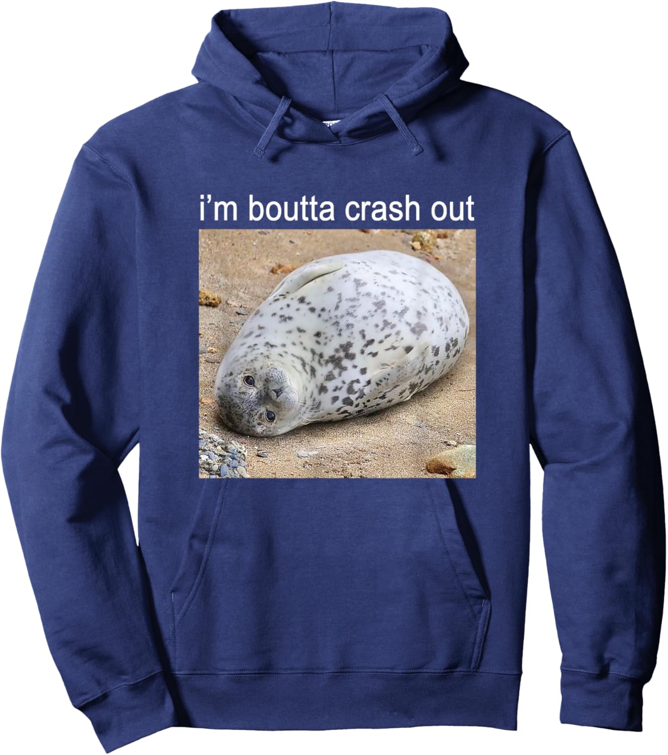 I'm Boutta Crash Out Silly Seal Meme Hoodie - Hoodie | Navy