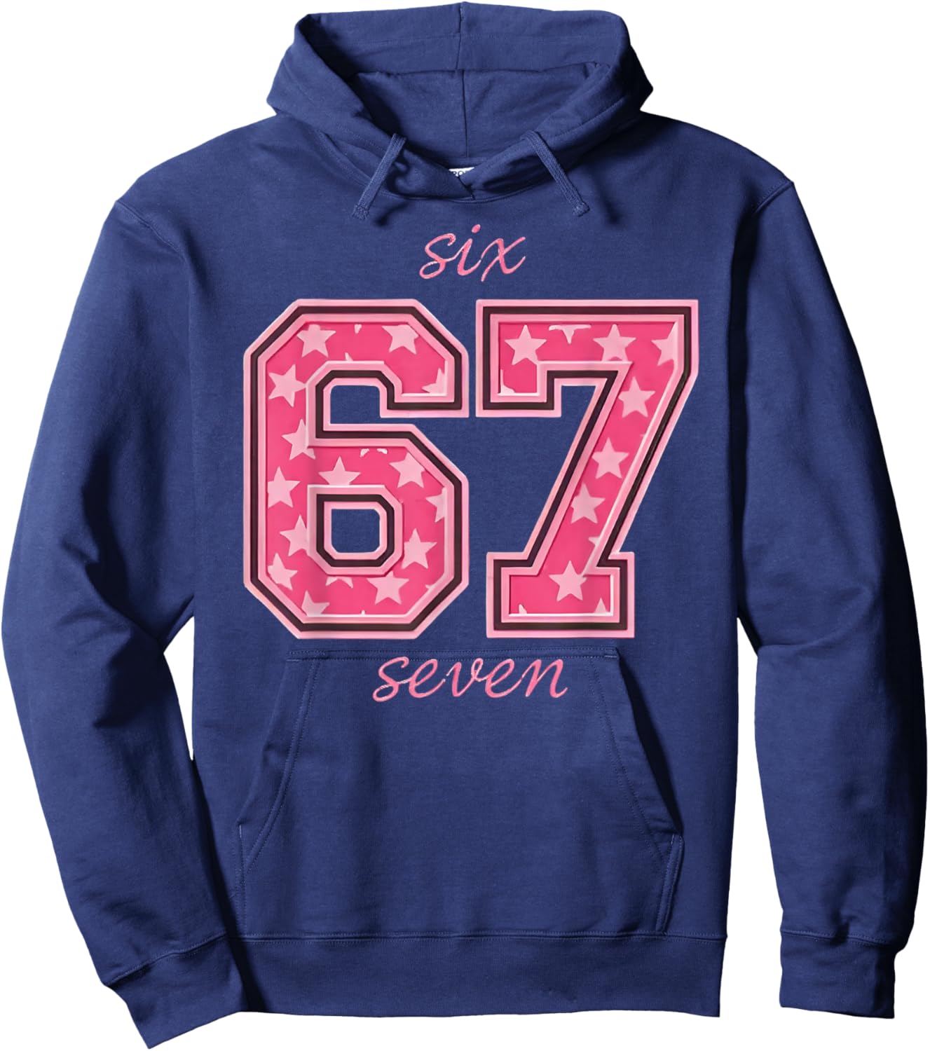 Six Seven Cool Meme 67 Funny Number Hoodie - Hoodie | Navy