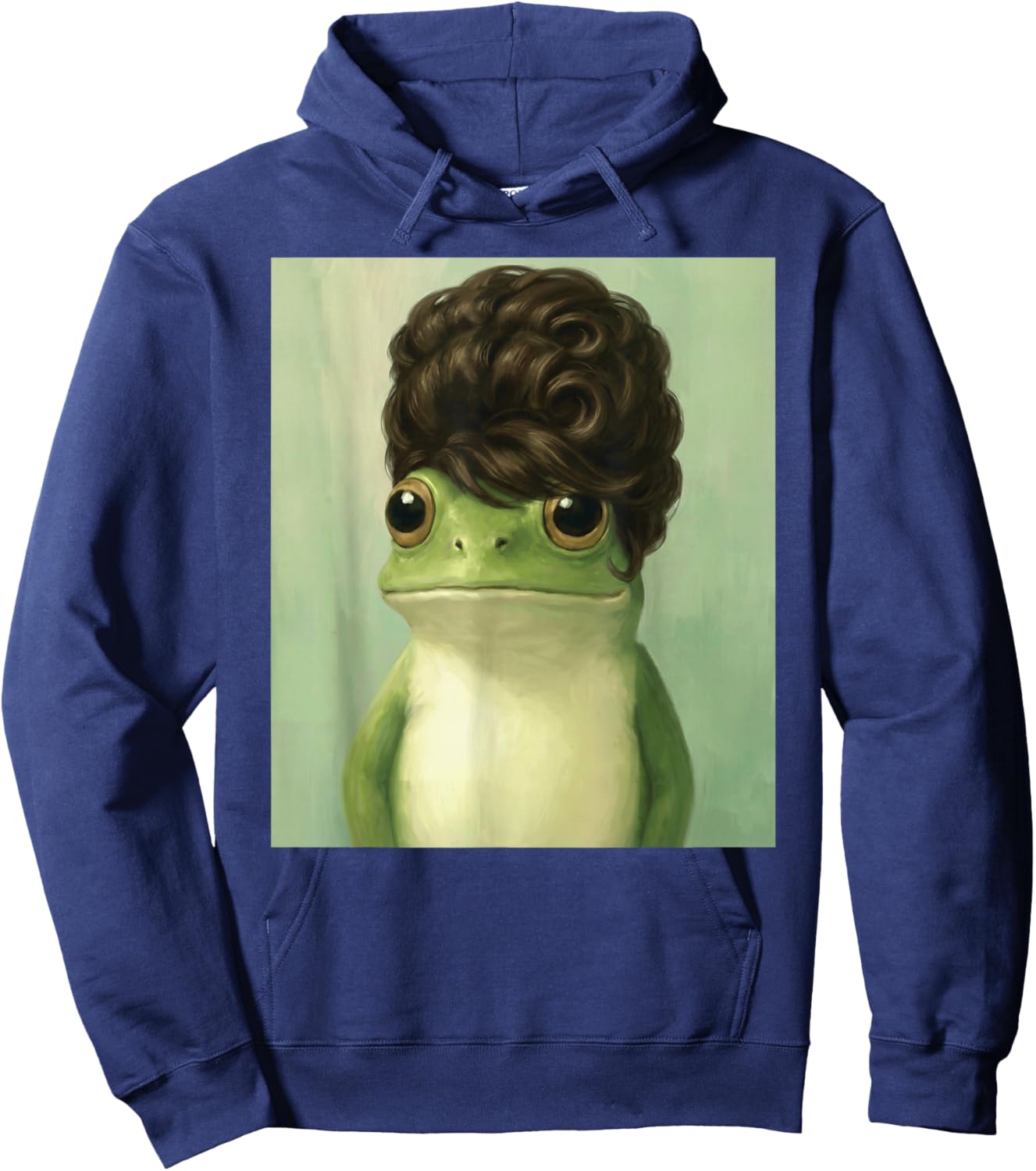 Funny Frog Beehive Bob Haircut Meme Hoodie - Hoodie | Navy