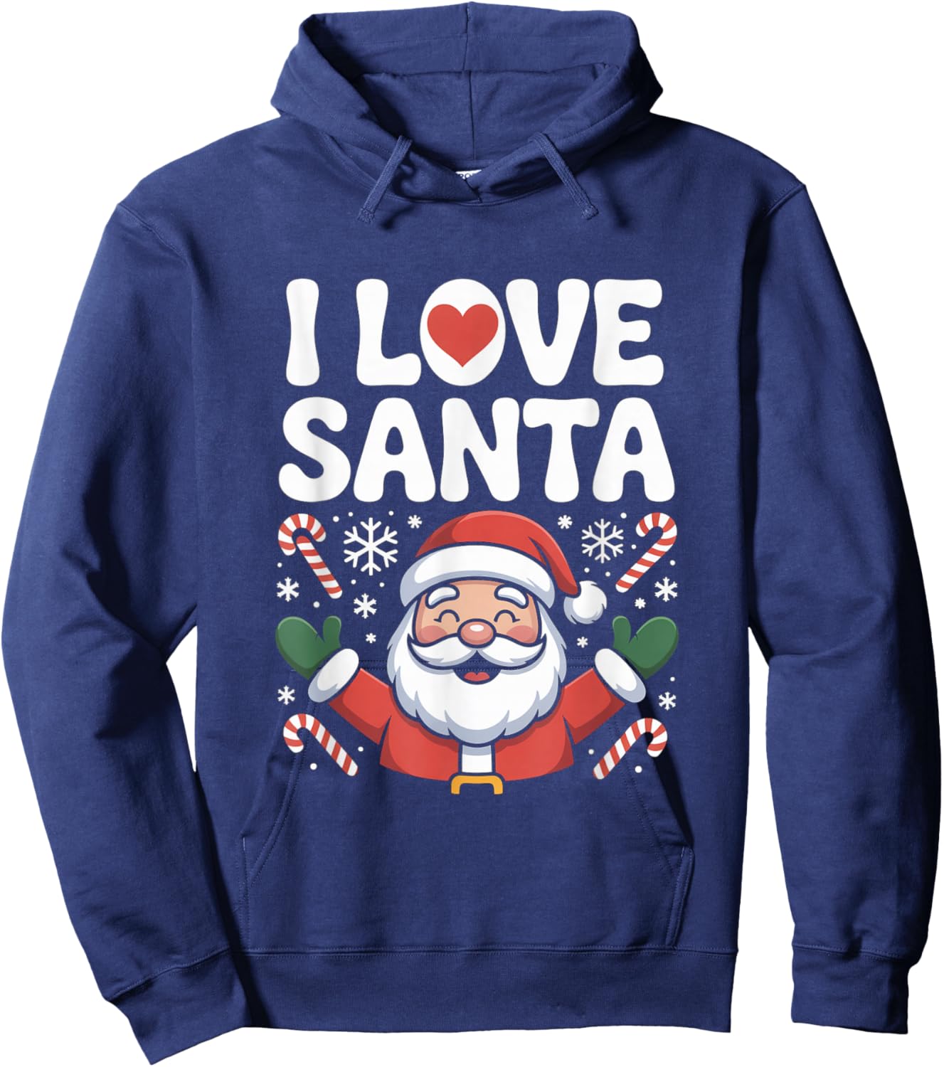 I Love Santa Claus Christmas Joyful Celebration Hoodie - Hoodie | Navy