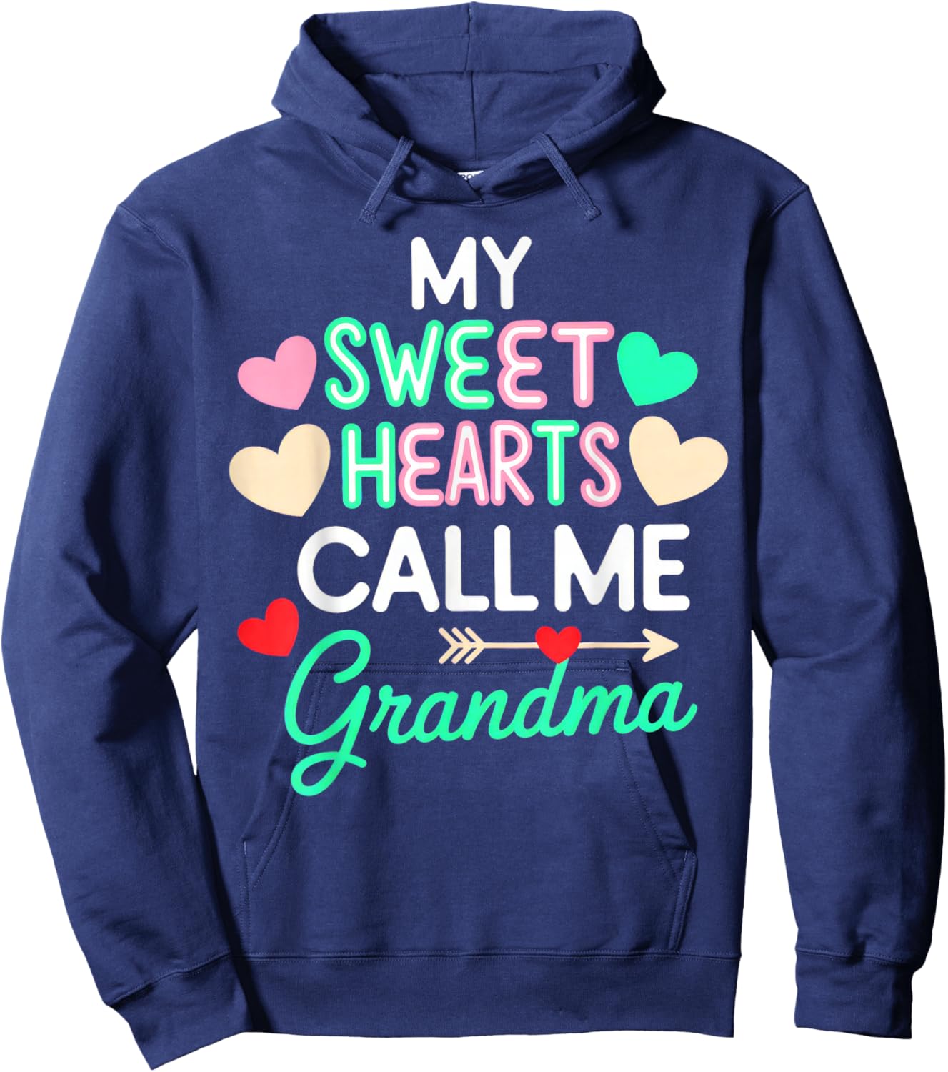 My Sweethearts Call Me Grandma Valentines Hoodie - Hoodie | Navy