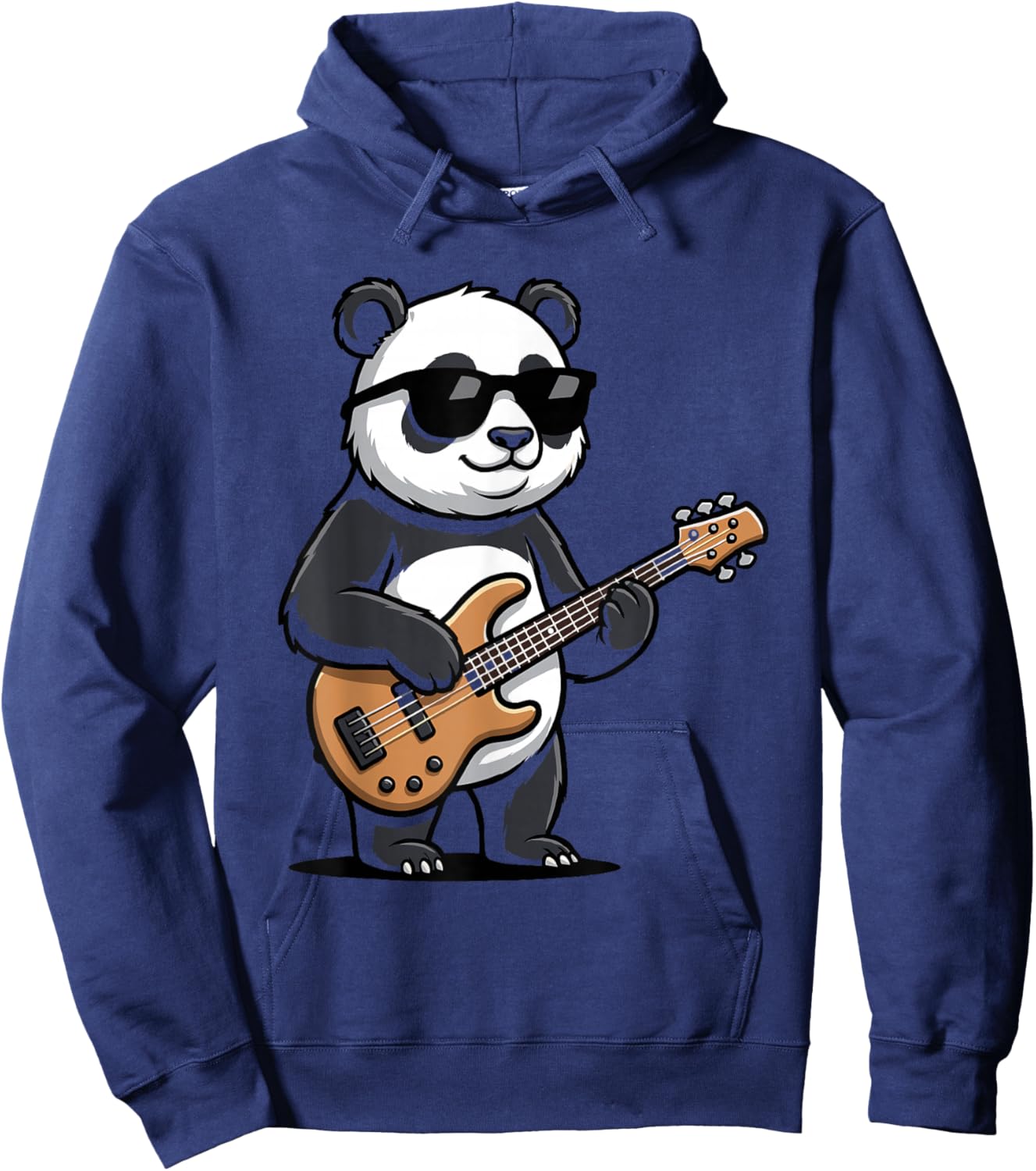 Funny Panda Playing Bass Guitar Hoodie - Hoodie | Navy