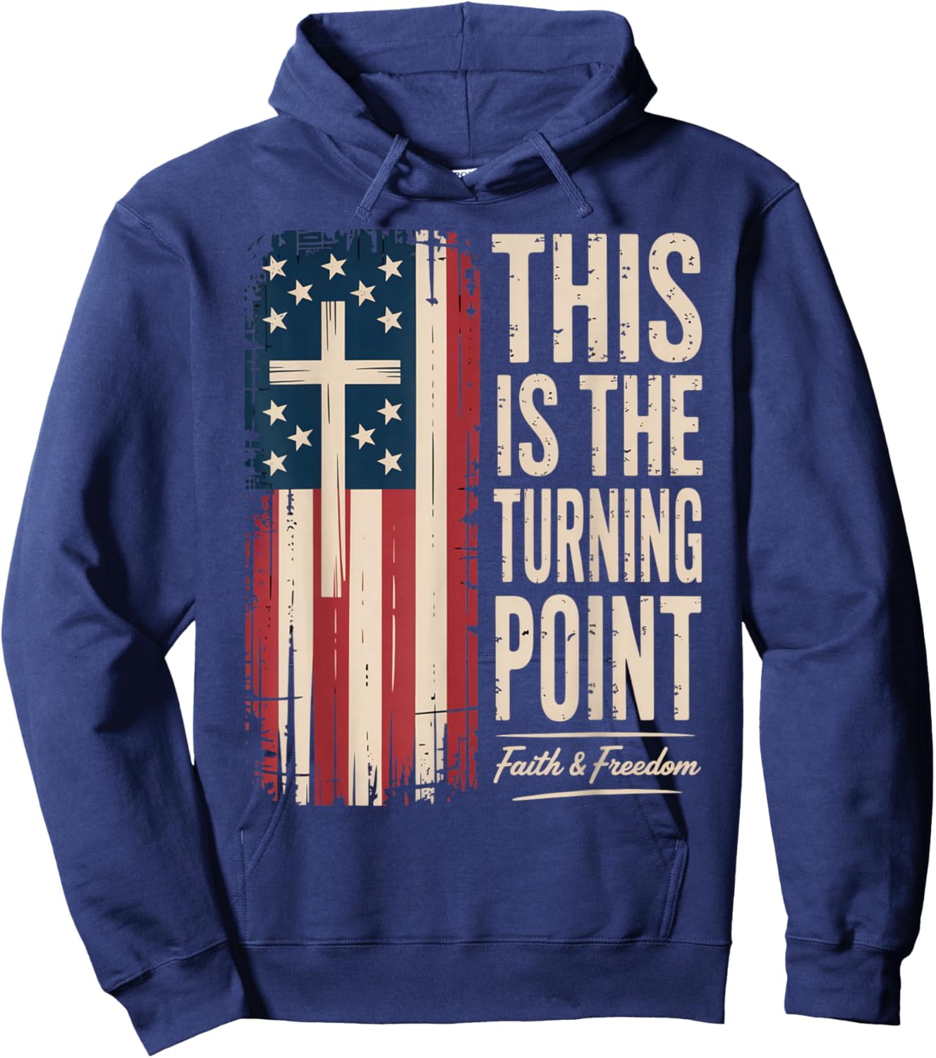 This is The Turning Point Patriotic Faith USA Hoodie - Hoodie | Navy