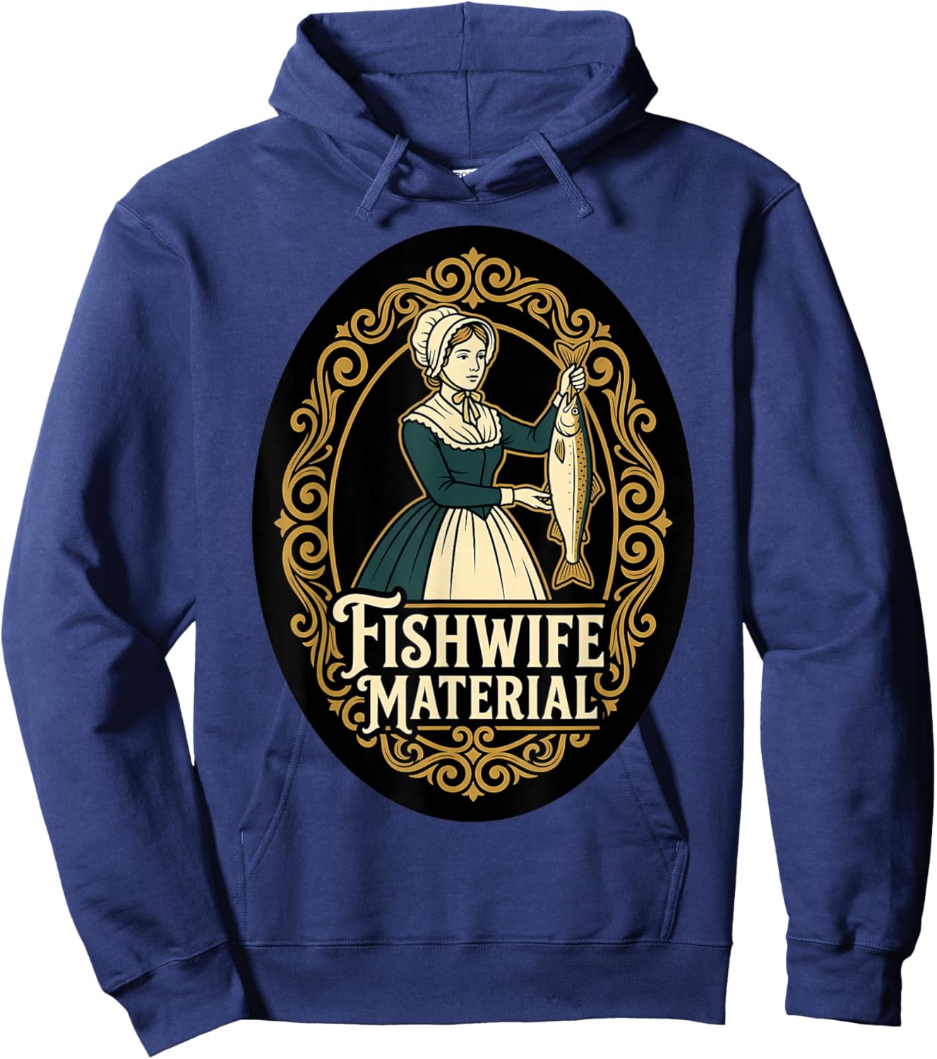 Tinned Fish Date Vintage Fishwife Fishing Hoodie - Hoodie | Navy