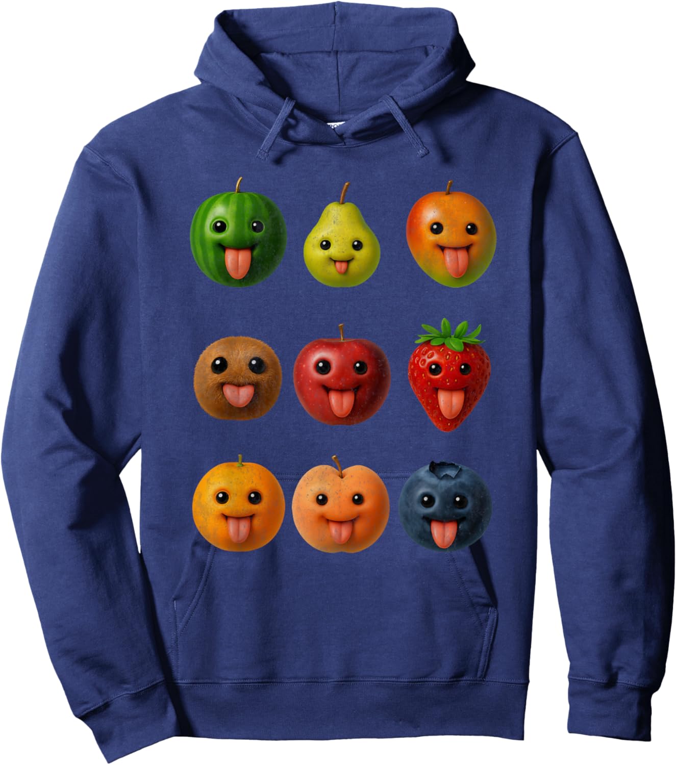 Funny AI Fruit Meme Gen Z Brainrot Men Women Hoodie - Hoodie | Navy