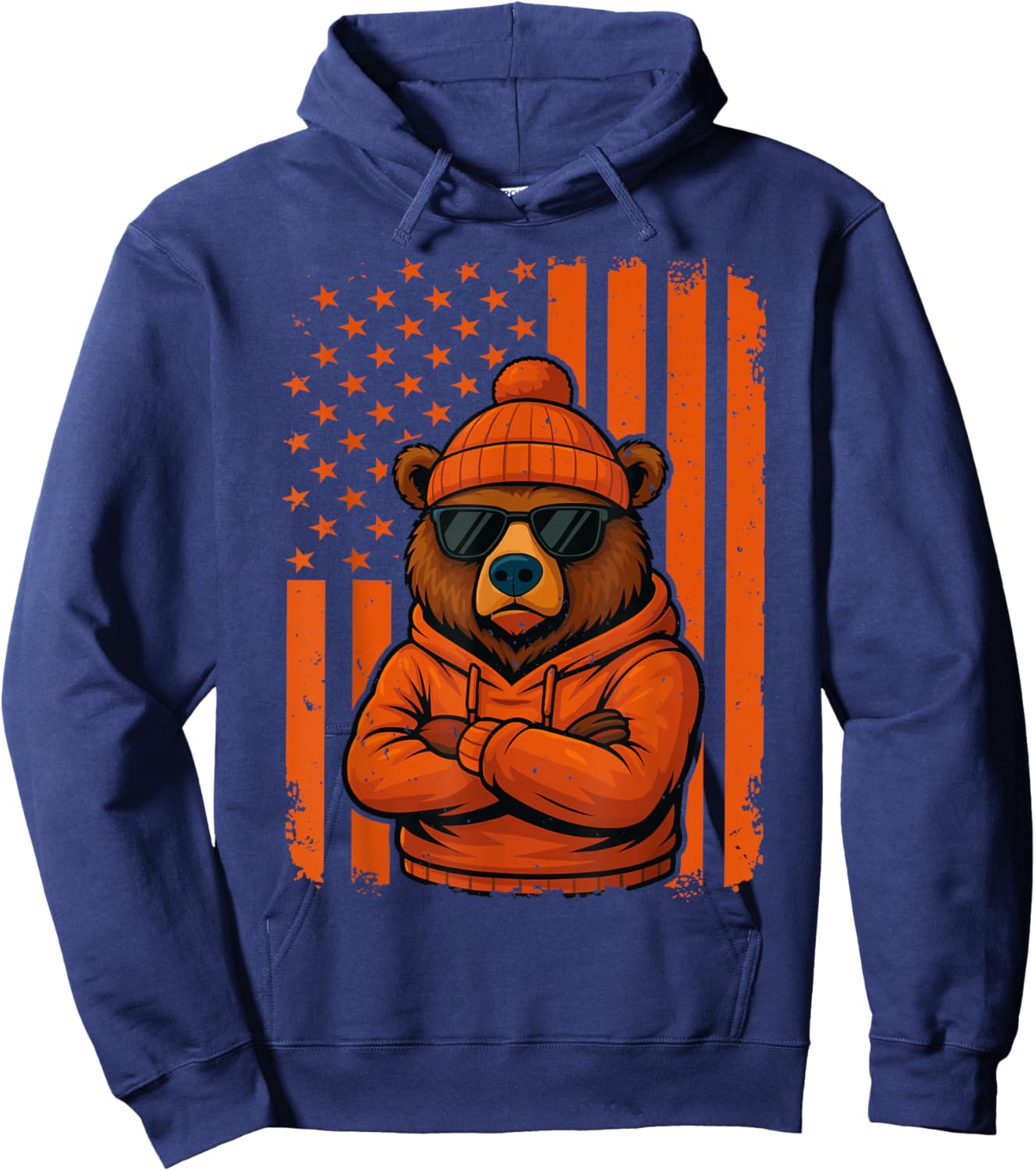 Vintage Bear Graphic Women Boys Girls Kids Hoodie - Hoodie | Navy