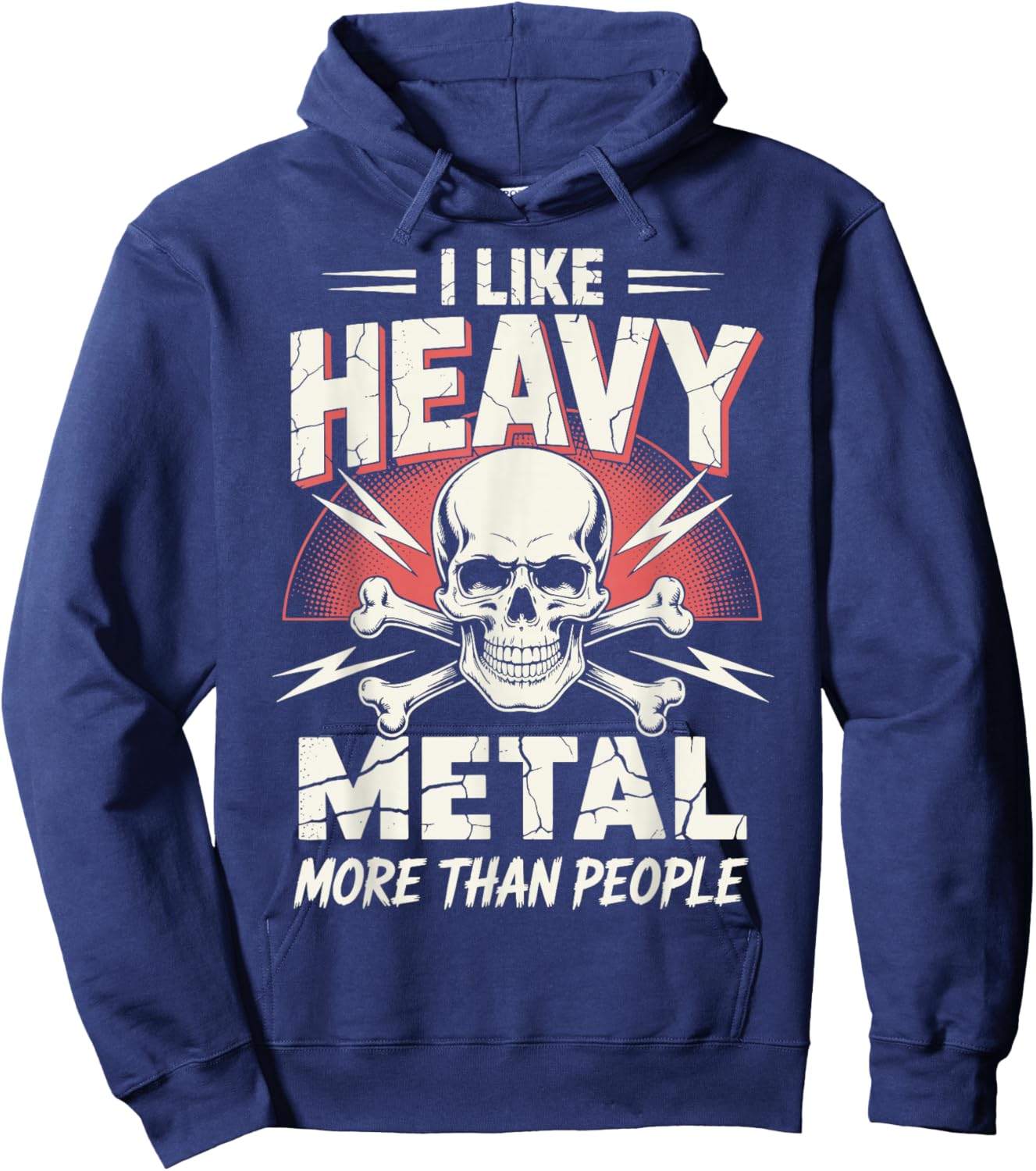 I Like Heavy Metal More Than People Hoodie - Hoodie | Navy
