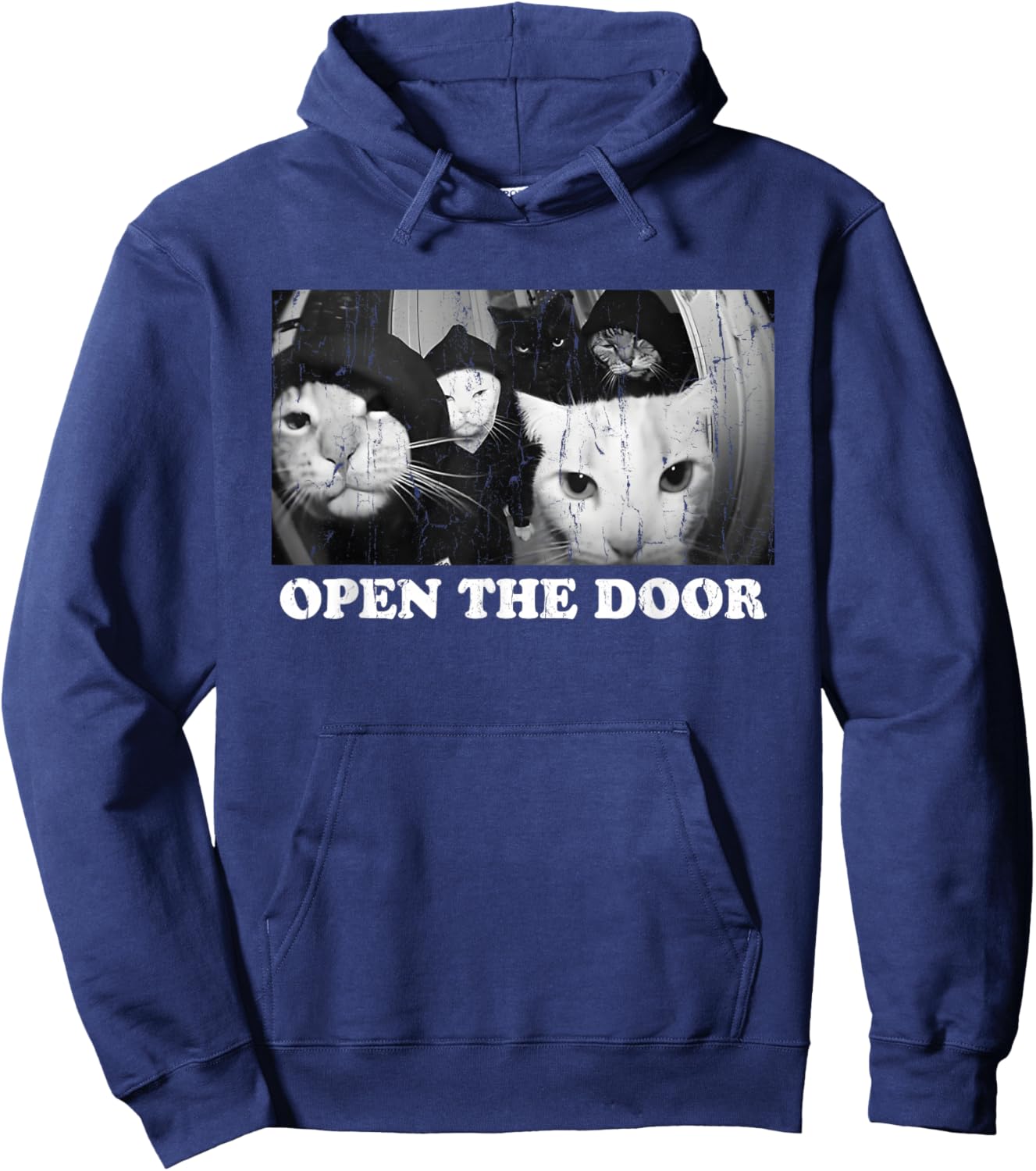 Open The Door, Funny Cat Gang, Meme Cat Hoodie - Hoodie | Navy