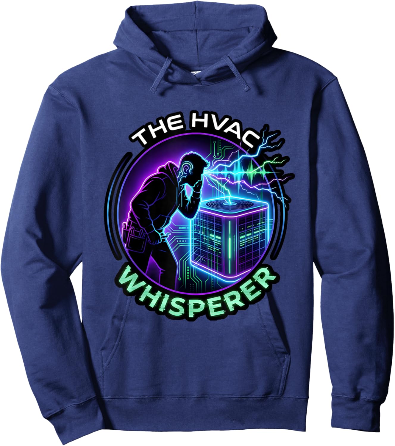 The HVAC Whisperer AC Service Repair Technician Hoodie - Hoodie | Navy