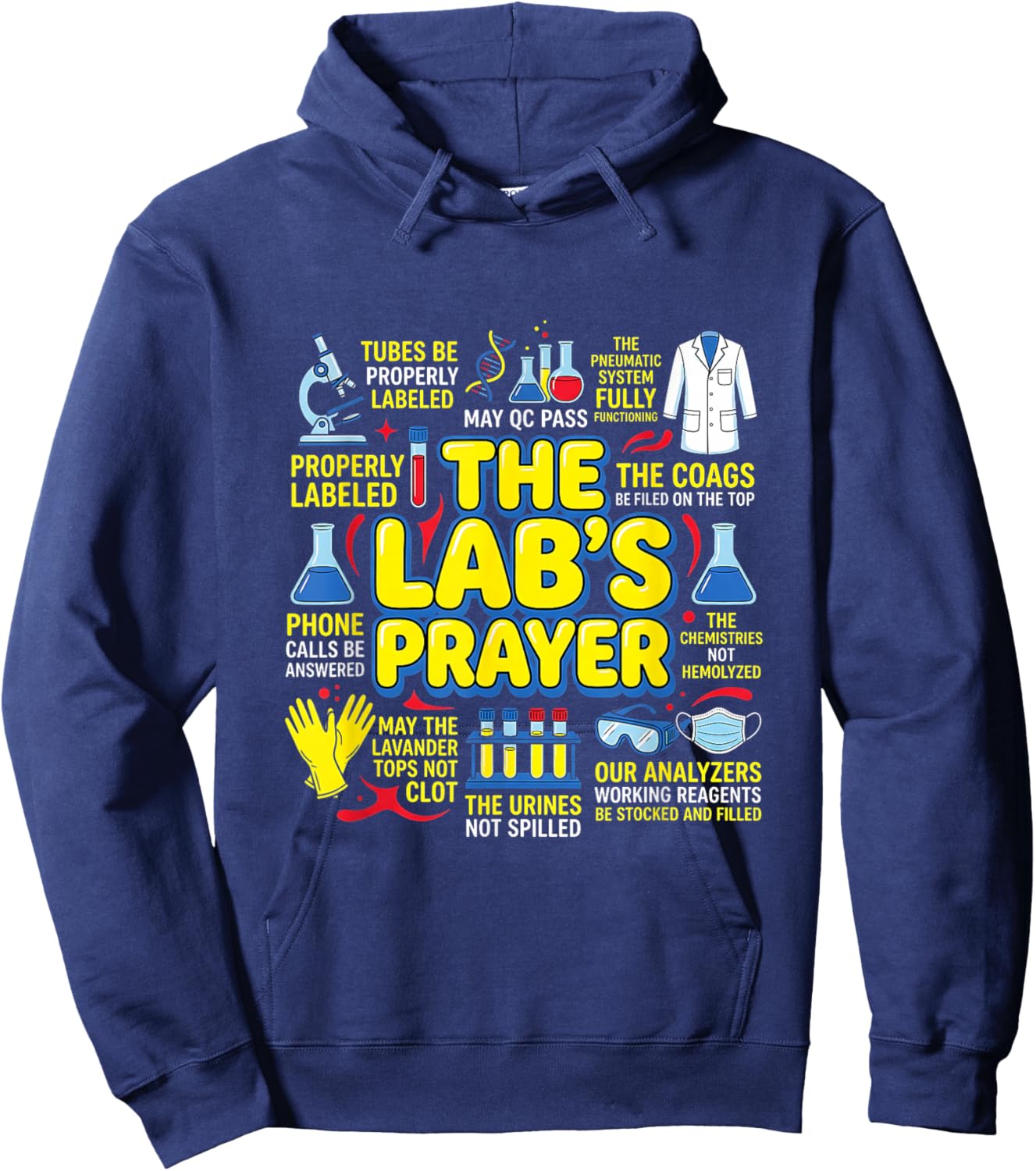 The Labs Prayer Funny Science Lab Tech Humor Hoodie - Hoodie | Navy