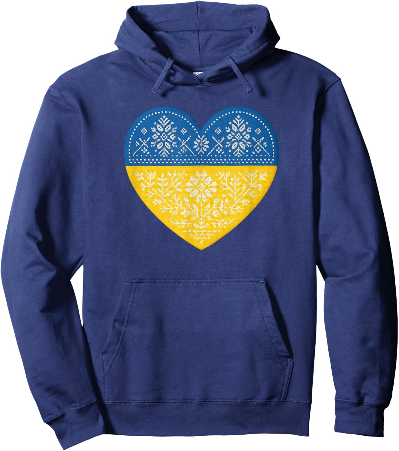 Ukrainian Heart Vyshyvanka Hoodie - Hoodie | Navy