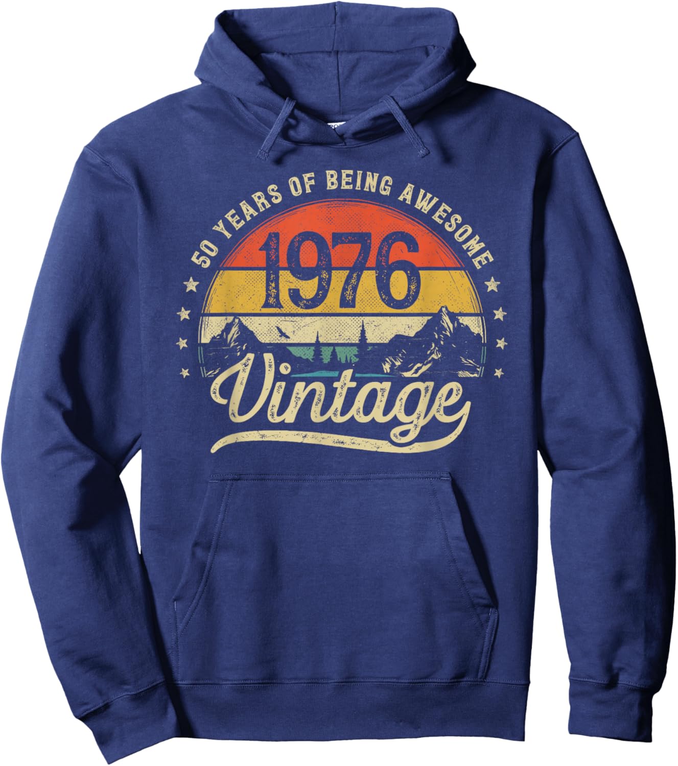 Vintage 1976 50 Years Old 50th Birthday Hoodie - Hoodie | Navy