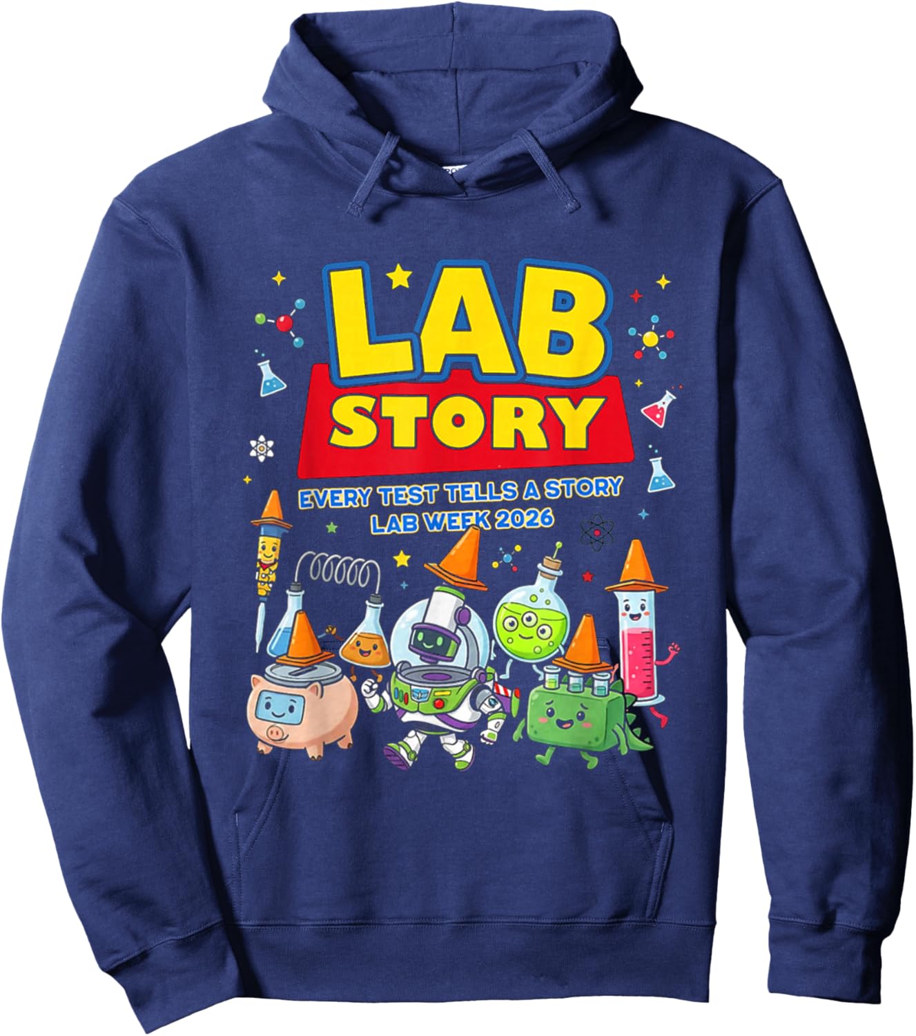 Funny Lab Story Lab Week 2026 Science Community Hoodie - Hoodie | Navy