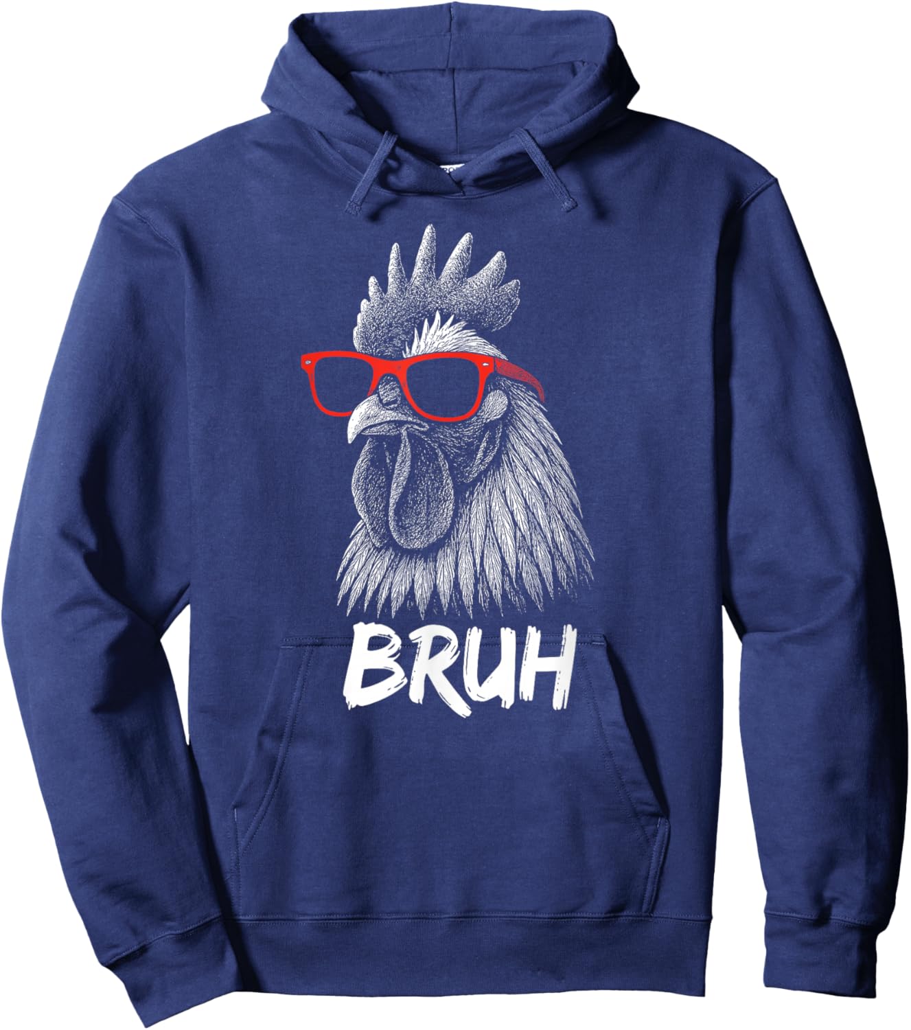 Bruh – Funny Rooster with Sunglasses Gamer Hoodie - Hoodie | Navy
