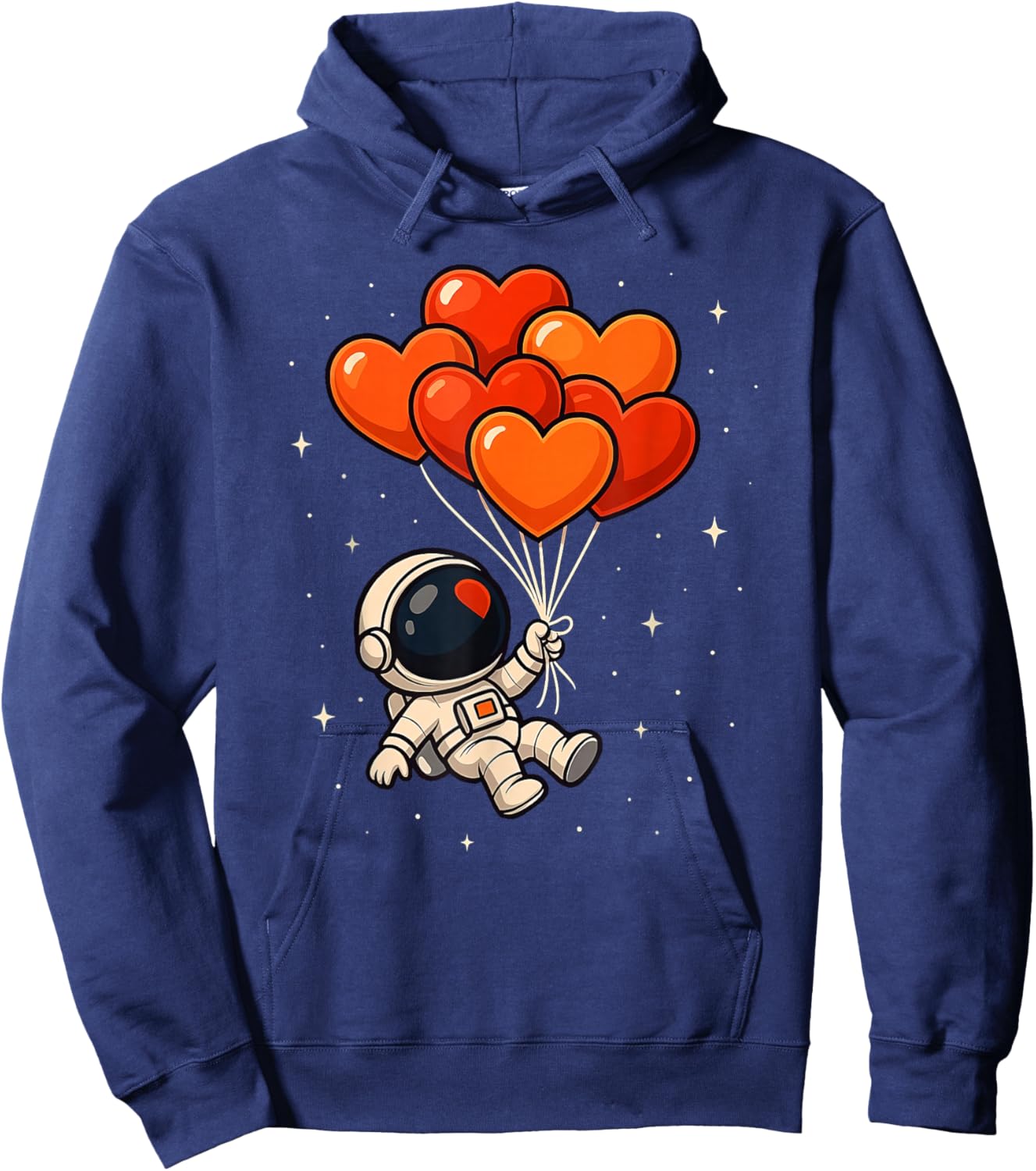 Funny Astronaut Heart Balloons Valentines Kids Hoodie - Hoodie | Navy