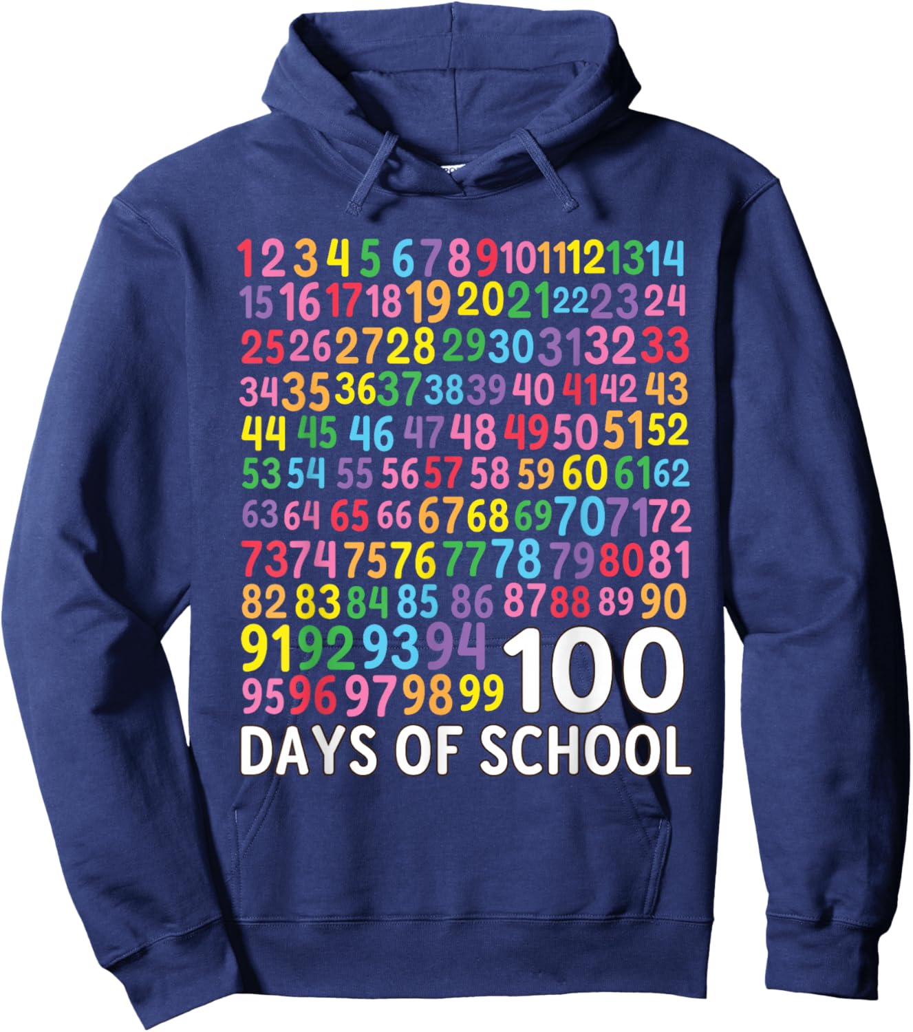 100th Day School Numbers Counting Celebration Hoodie - Hoodie | Navy
