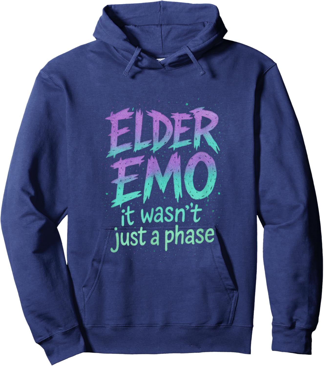 Elder Emo - Funny Goth Retro Music Lovers Hoodie - Hoodie | Navy
