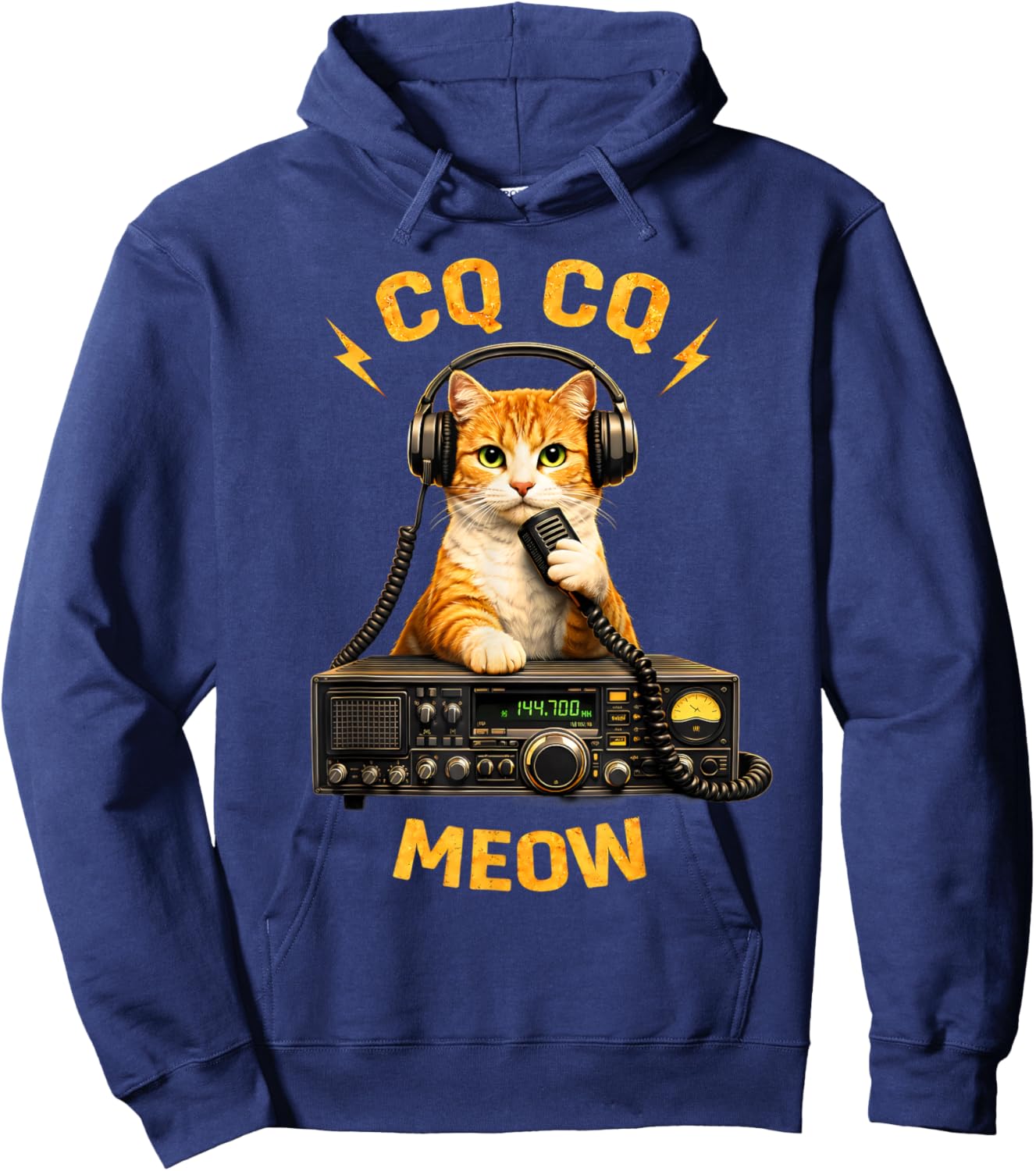 Funny Cat Ham Radio Operator Hoodie - Hoodie | Navy