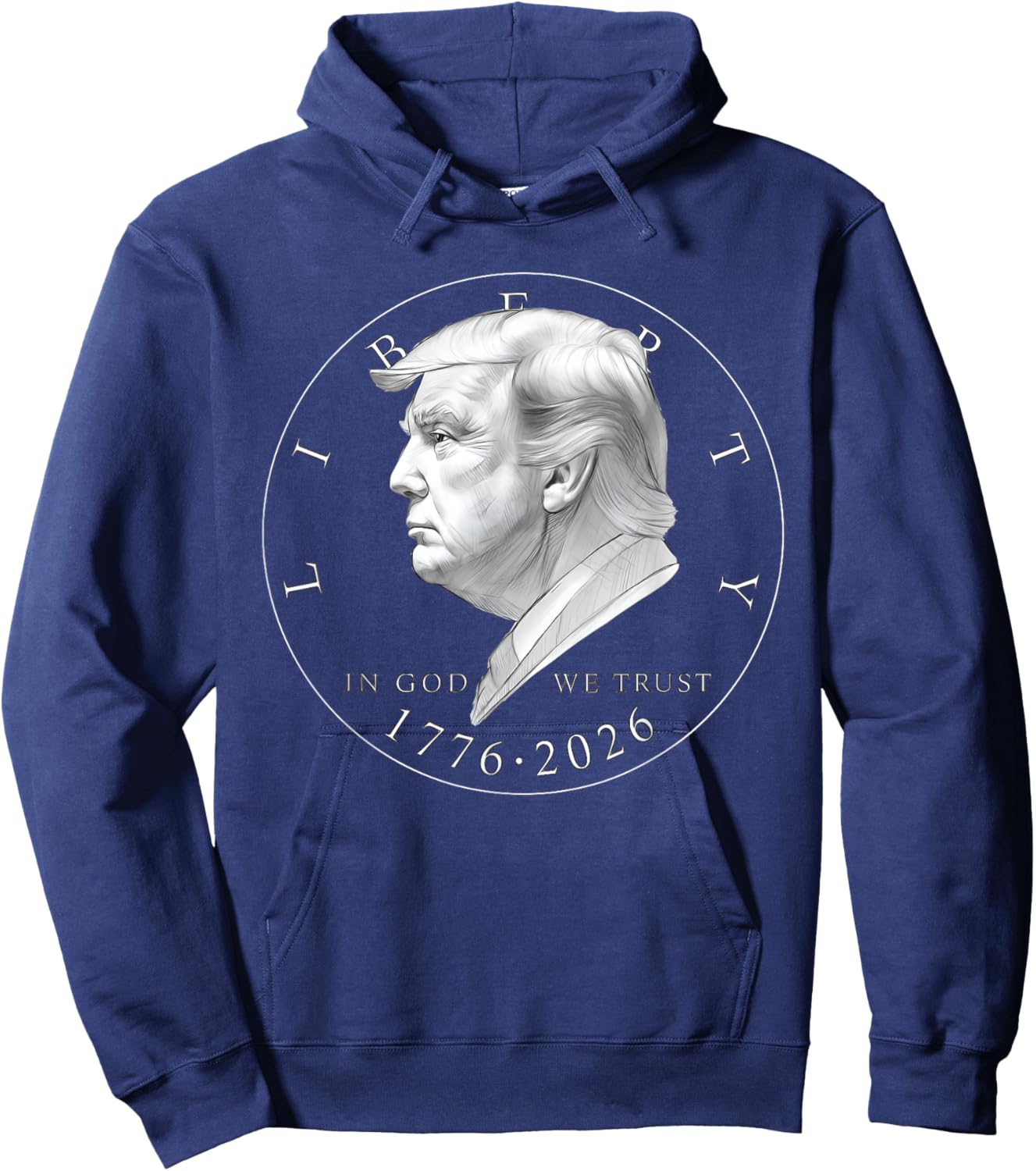 1776 2026 Liberty Coin Saying Hoodie - Hoodie | Navy