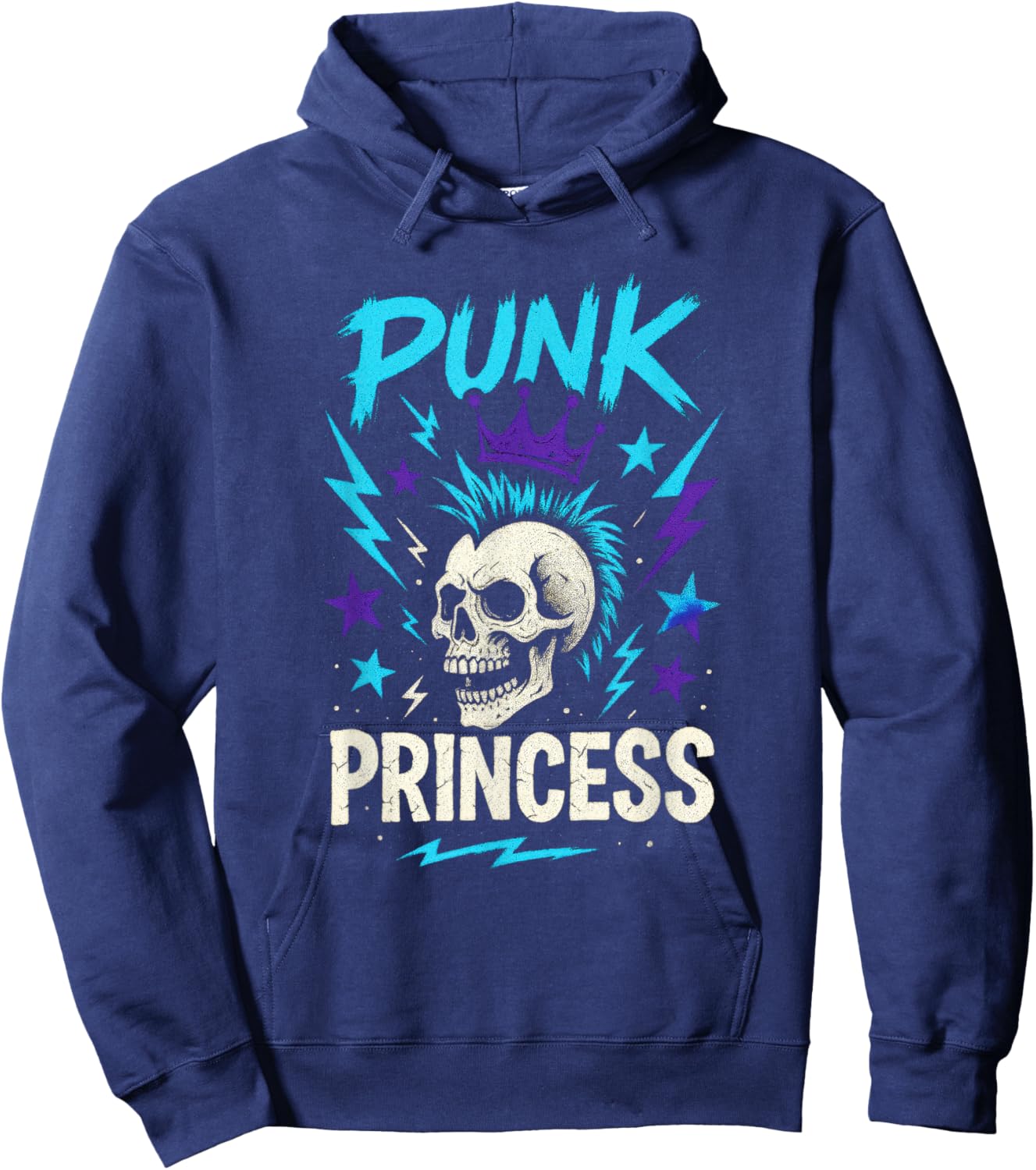 Punk Princess - Emo Skater Rebel Rocker Hoodie - Hoodie | Navy