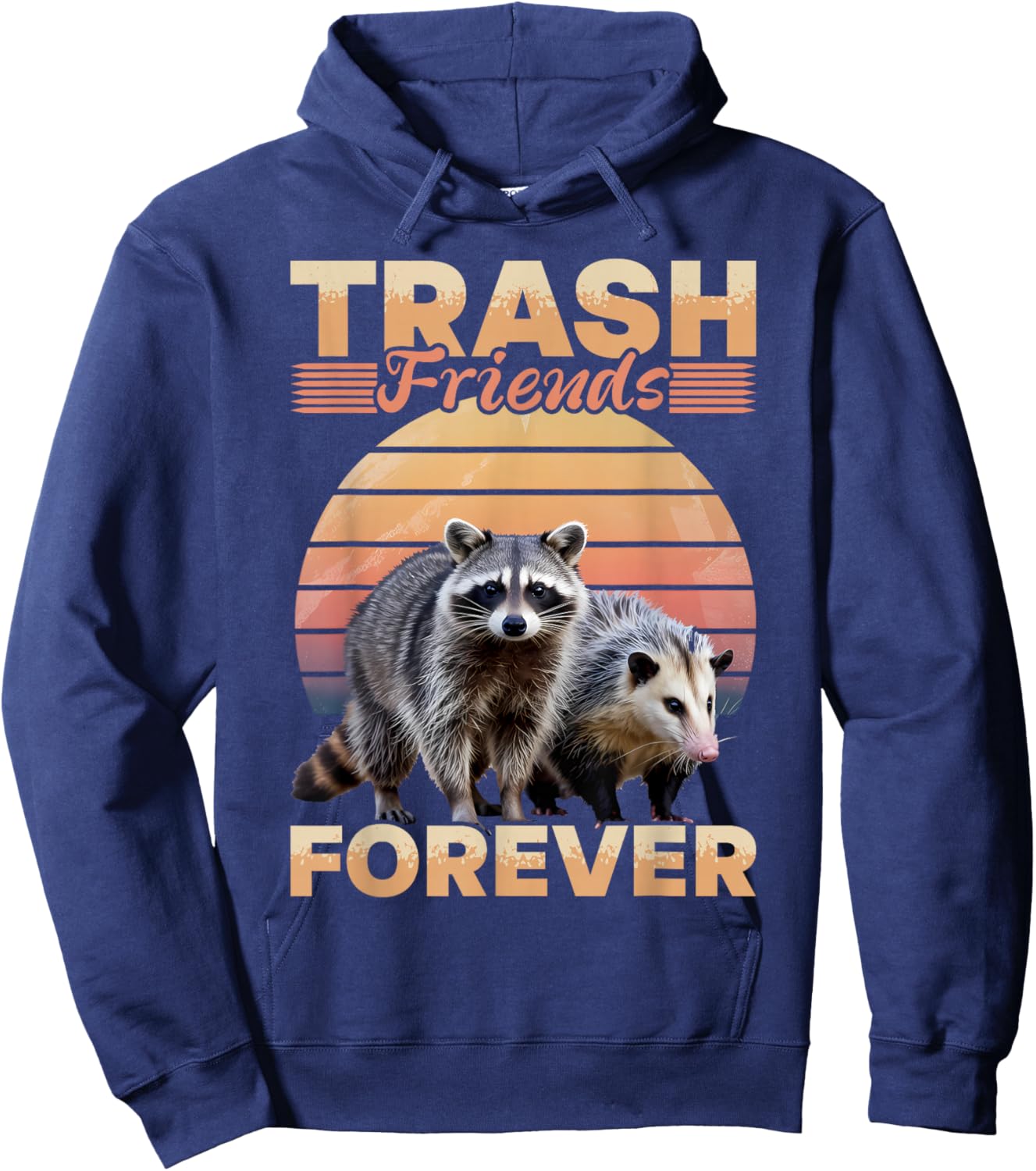 Funny Opossum and Raccoon Hoodie - Hoodie | Navy