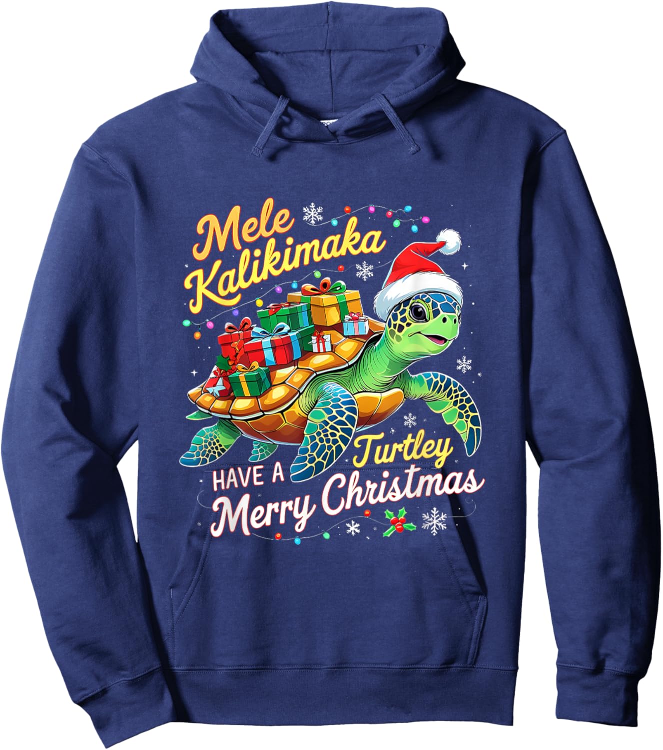 Mele Kalikimaka Turtley Have A Merry Christmas Hoodie - Hoodie | Navy