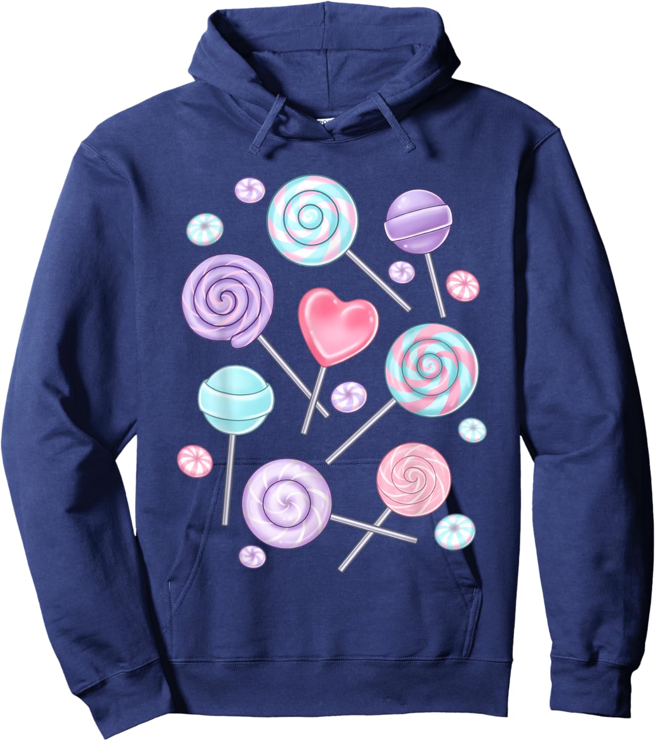 Cute Lollipop Candy Design Girl Toddler Kids Hoodie - Hoodie | Navy