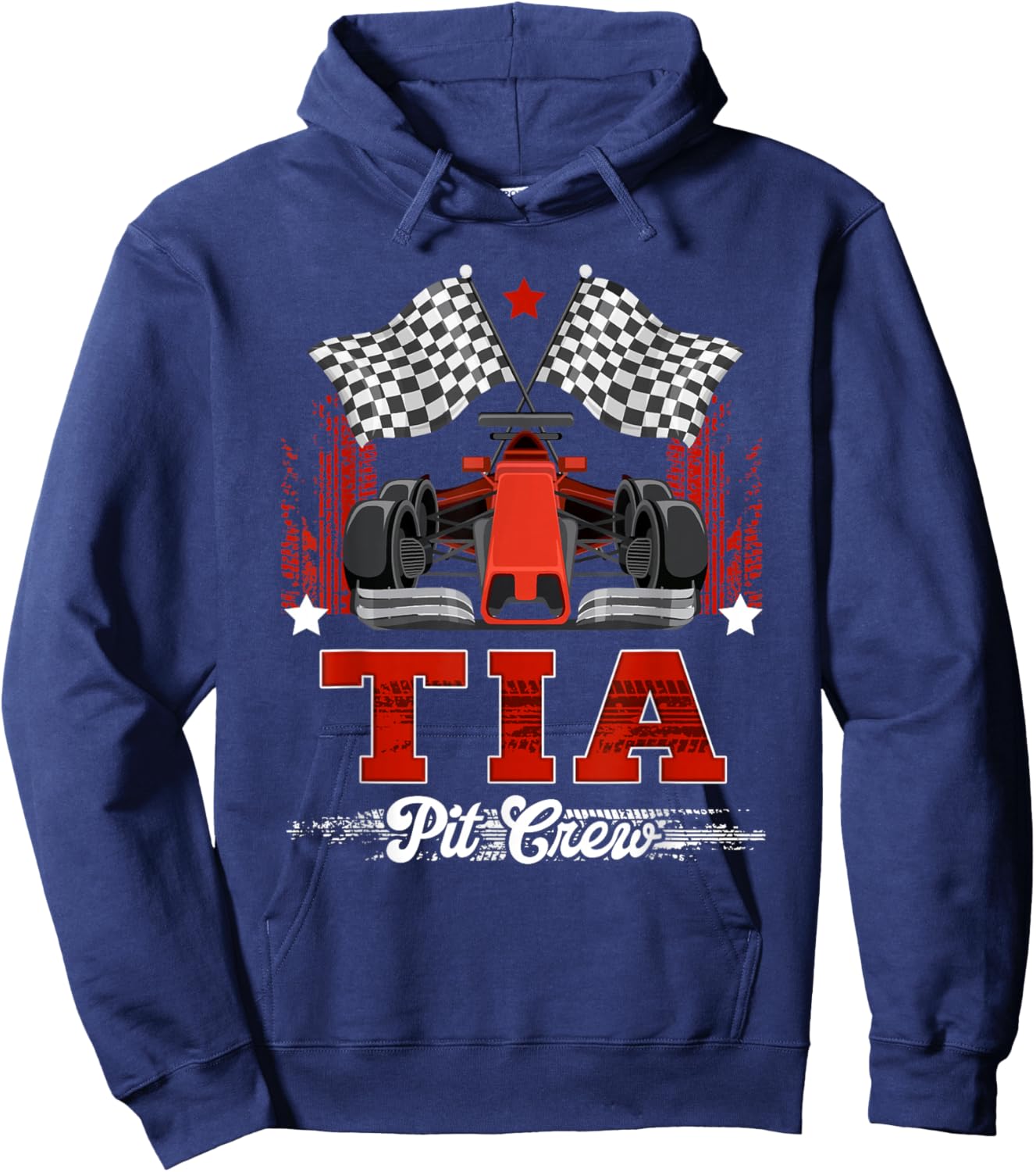 Tia Pit Crew Race Car Birthday Family Racing Hoodie - Hoodie | Navy