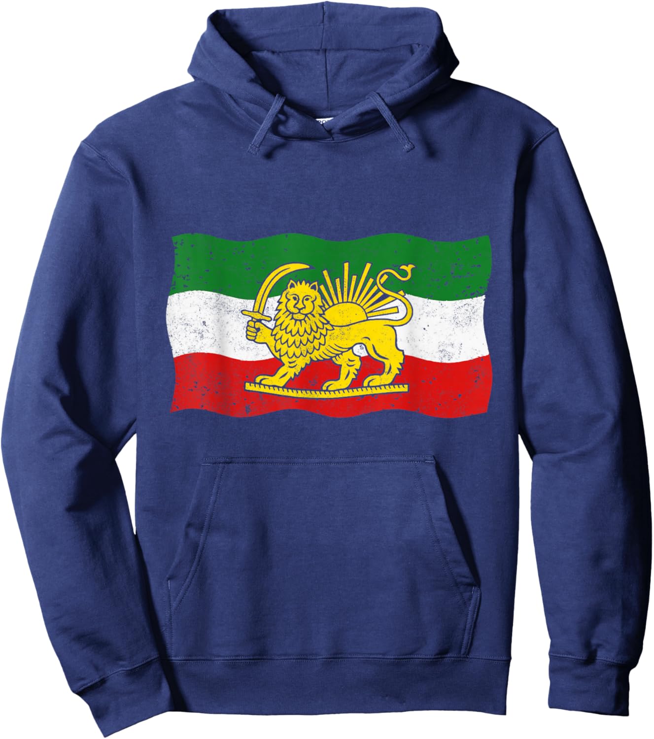 Iran Lion and Sun Flag Hoodie - Hoodie | Navy