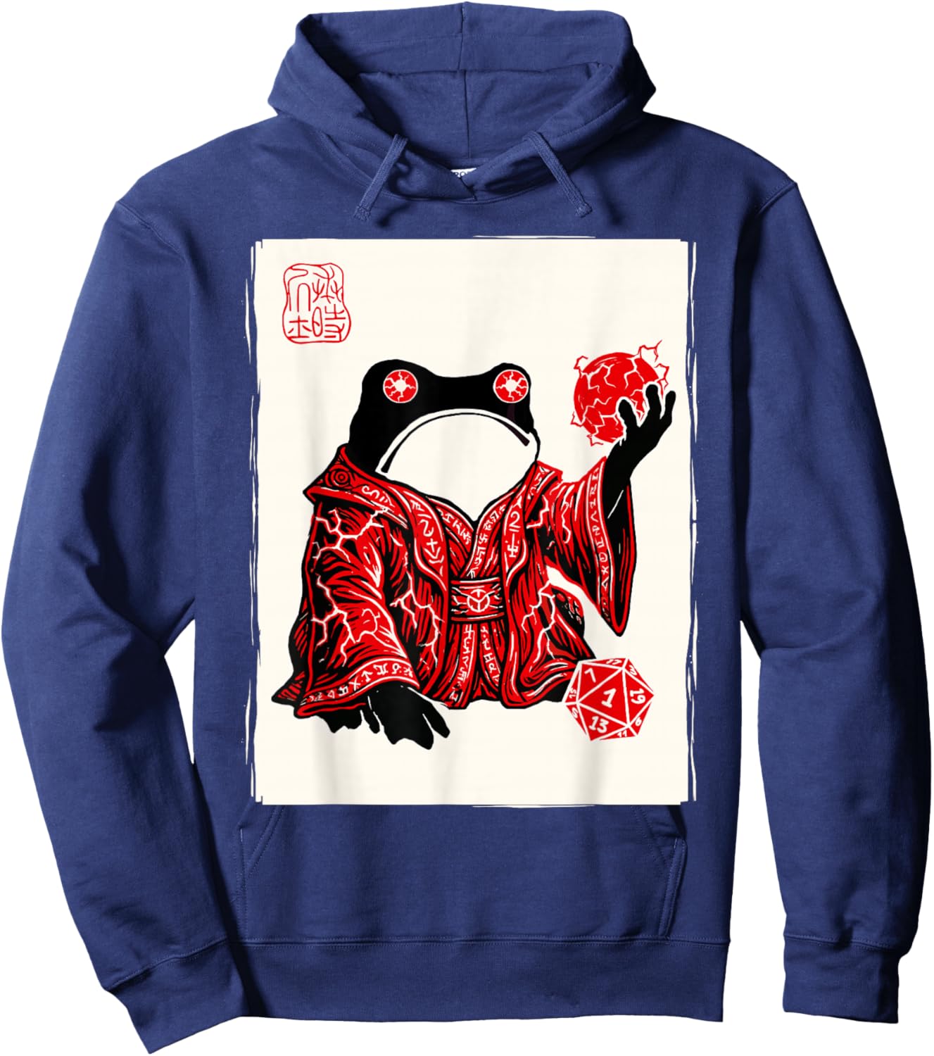 Grumpy Japanese Frog Sorcerer Funny Board Games Hoodie - Hoodie | Navy