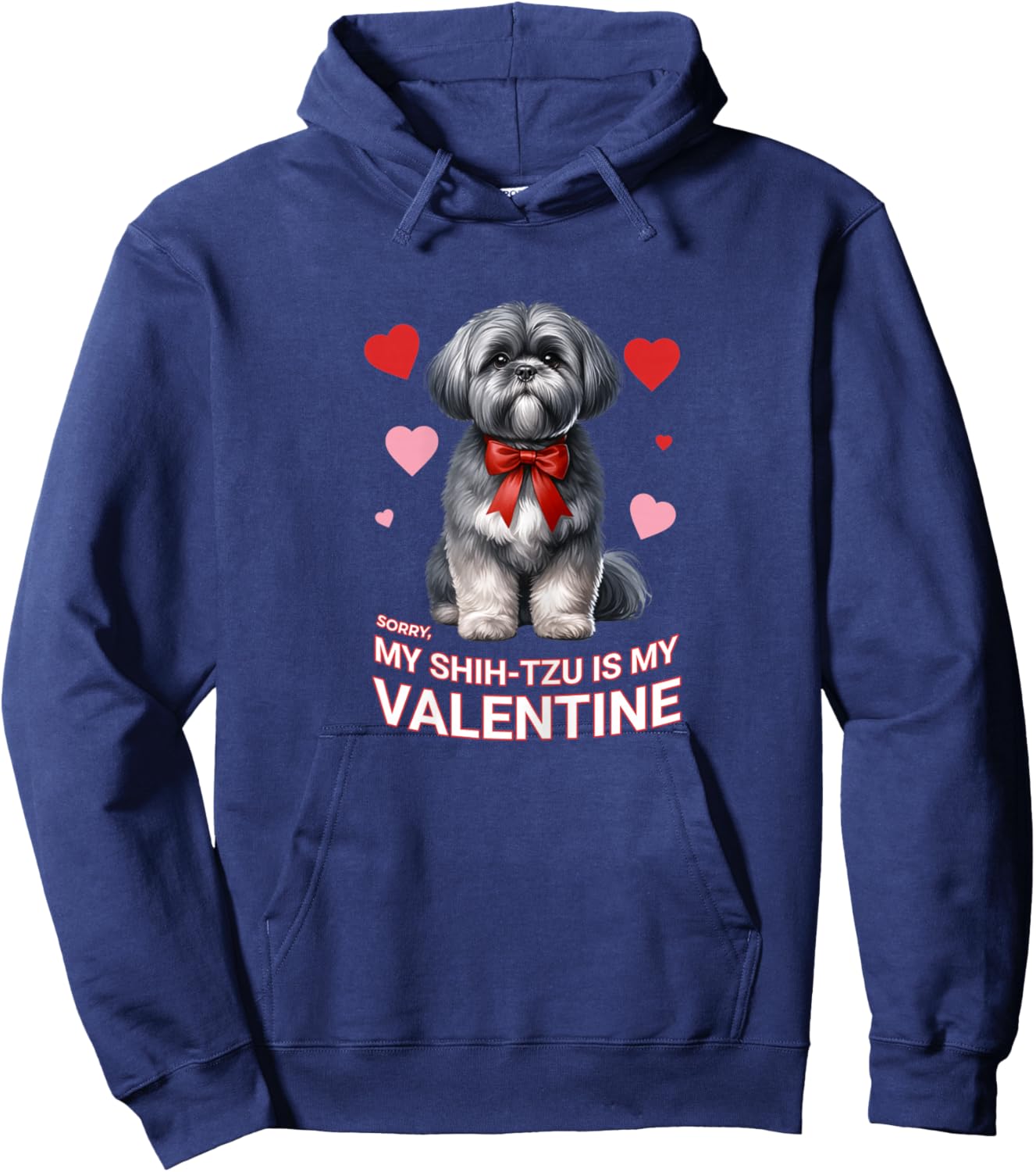 My Shih Tzu is My Valentine Dog Lover Design Hoodie - Hoodie | Navy