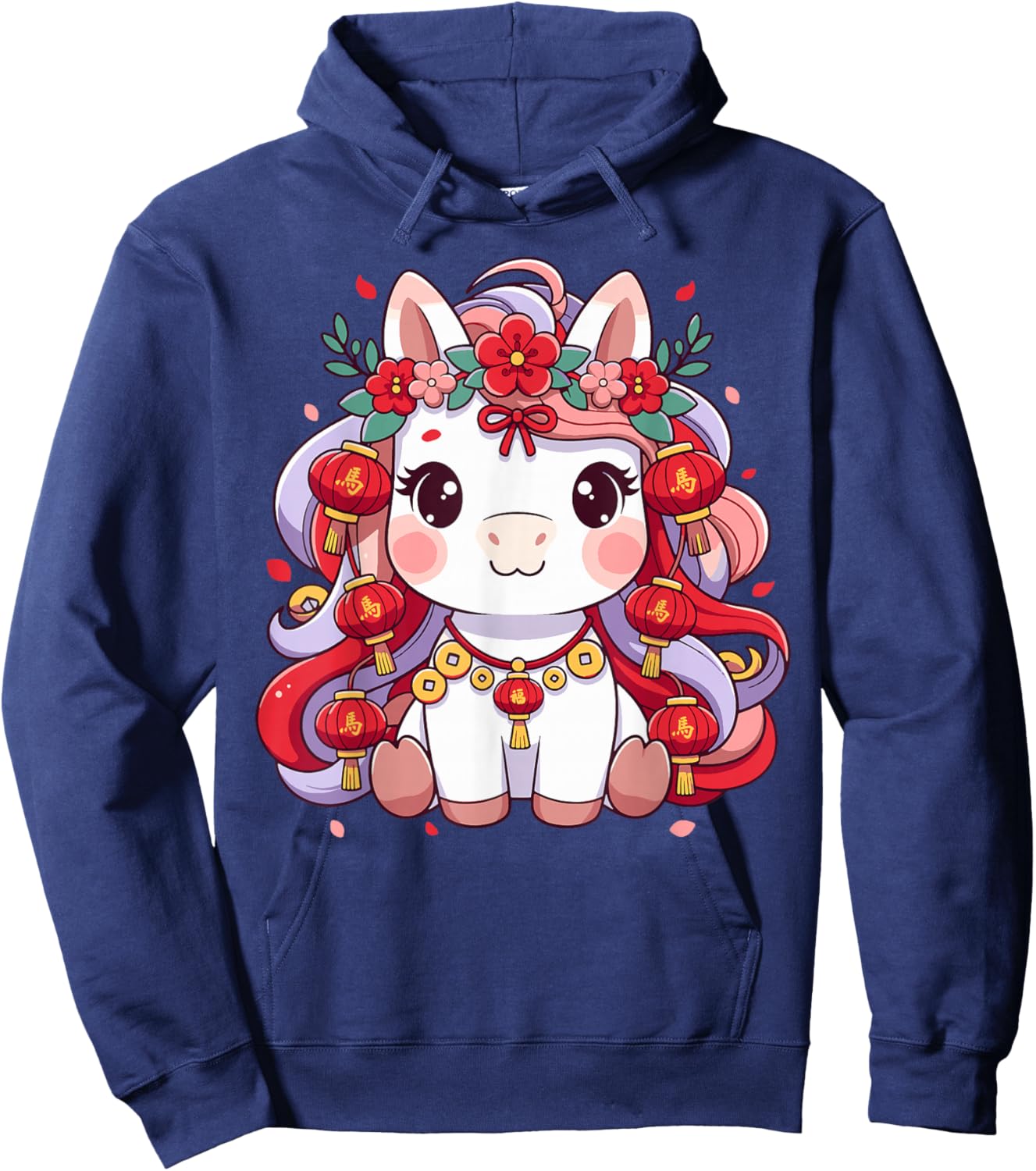 Chinese New Year of The Horse 2026 Women Girls Hoodie - Hoodie | Navy