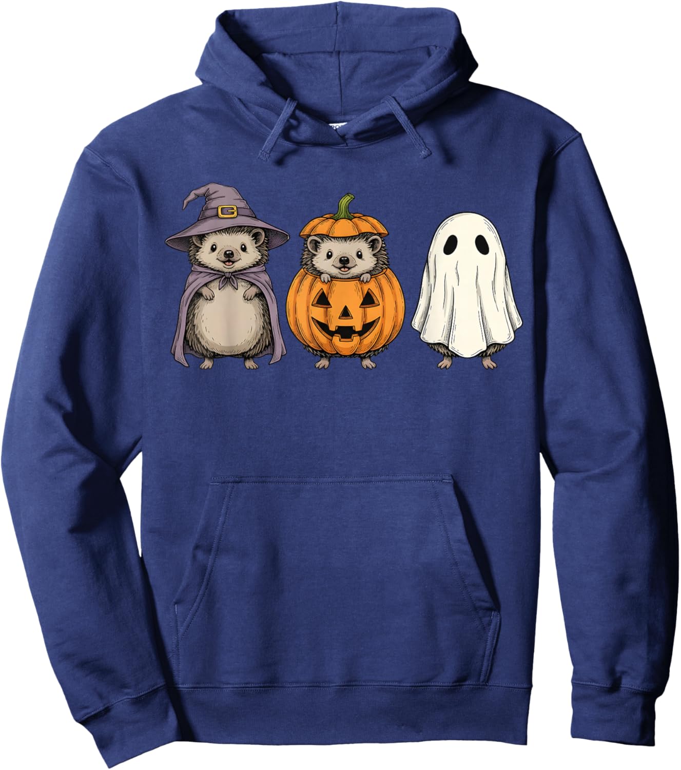 Spooky Ghost Hedgehog Lover Pumpkin Halloween Hoodie - Hoodie | Navy