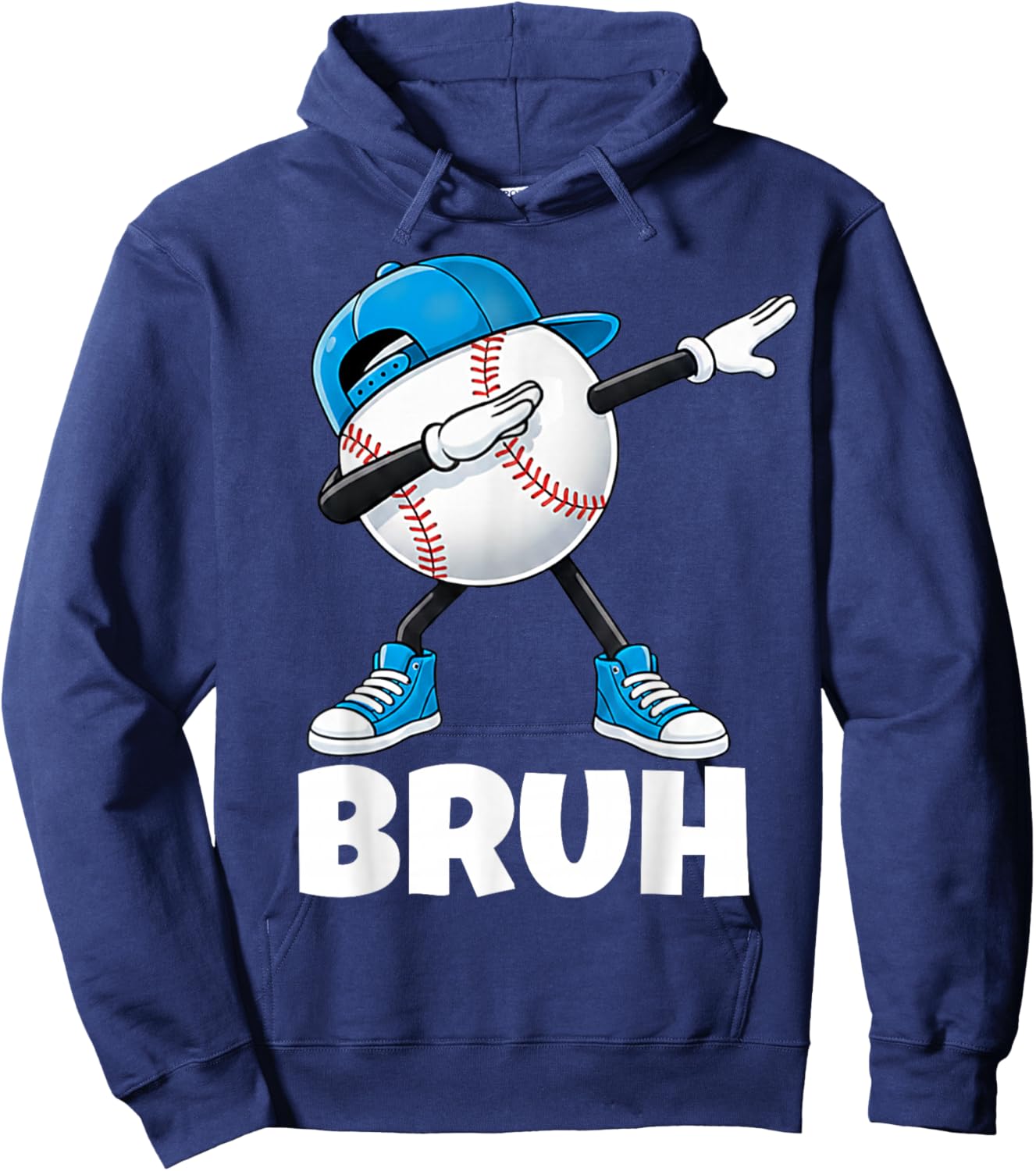 Boys Baseball Teen Apparel Cute Meme Bruh Hoodie - Hoodie | Navy