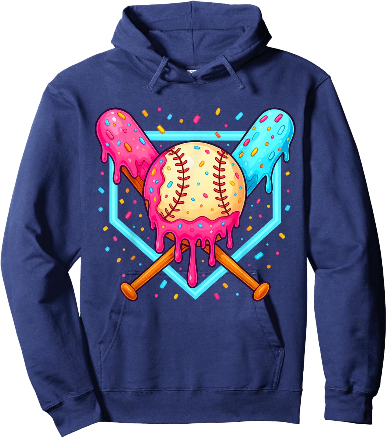 Baseball Sport Respect The Drip Boys Baseball Hoodie - Hoodie | Navy