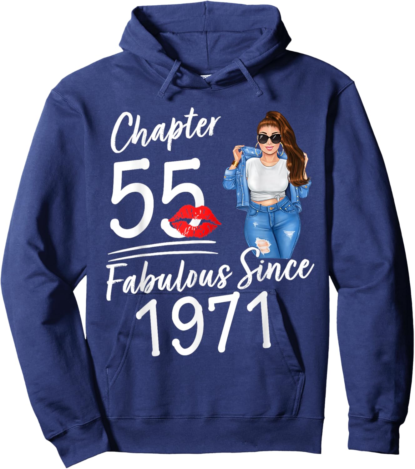 Chapter 55 Fabulous Since 1971 Birthday Queen Hoodie - Hoodie | Navy