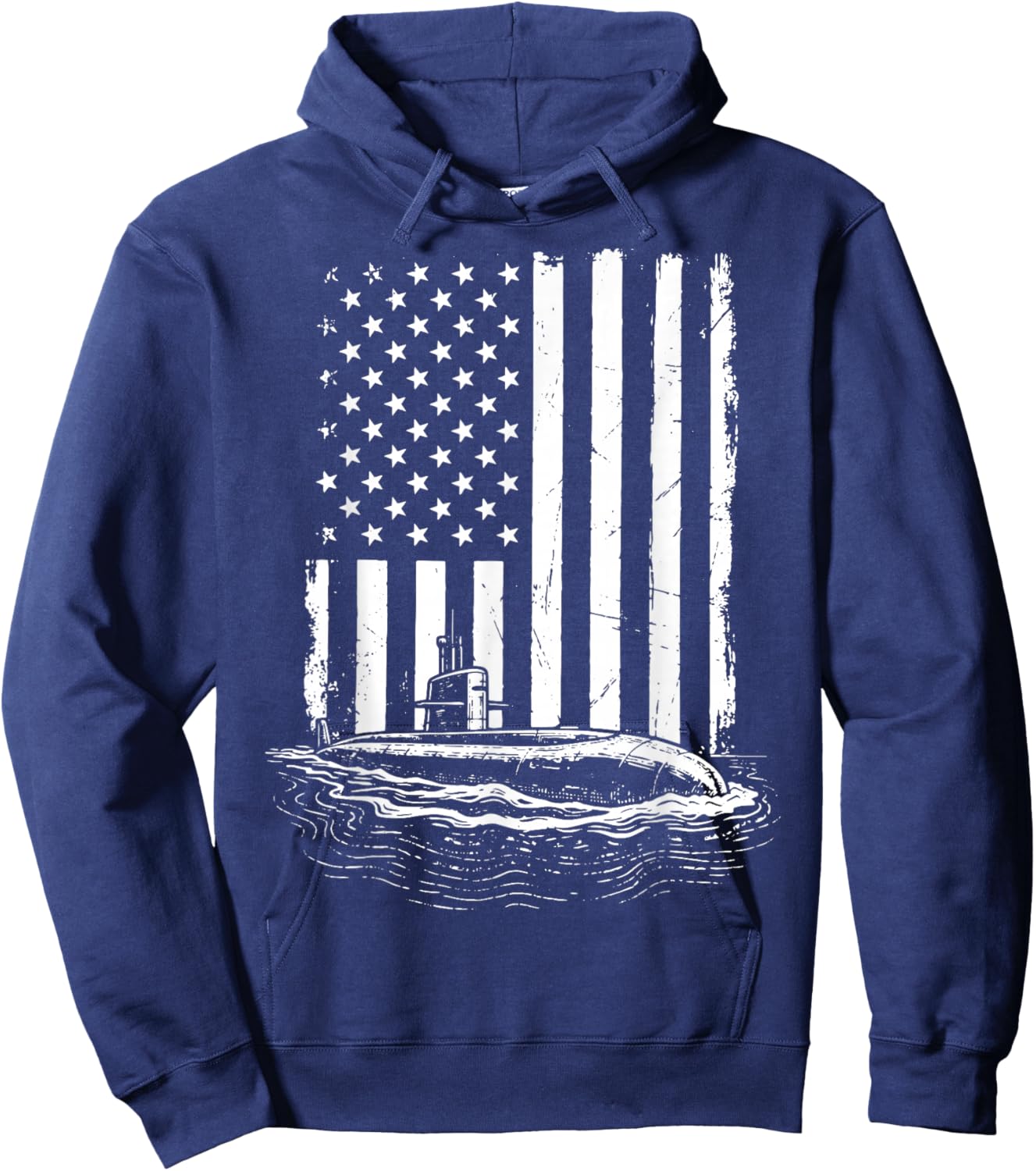 Submarine USA Flag Veteran 4th of July Hoodie - Hoodie | Navy