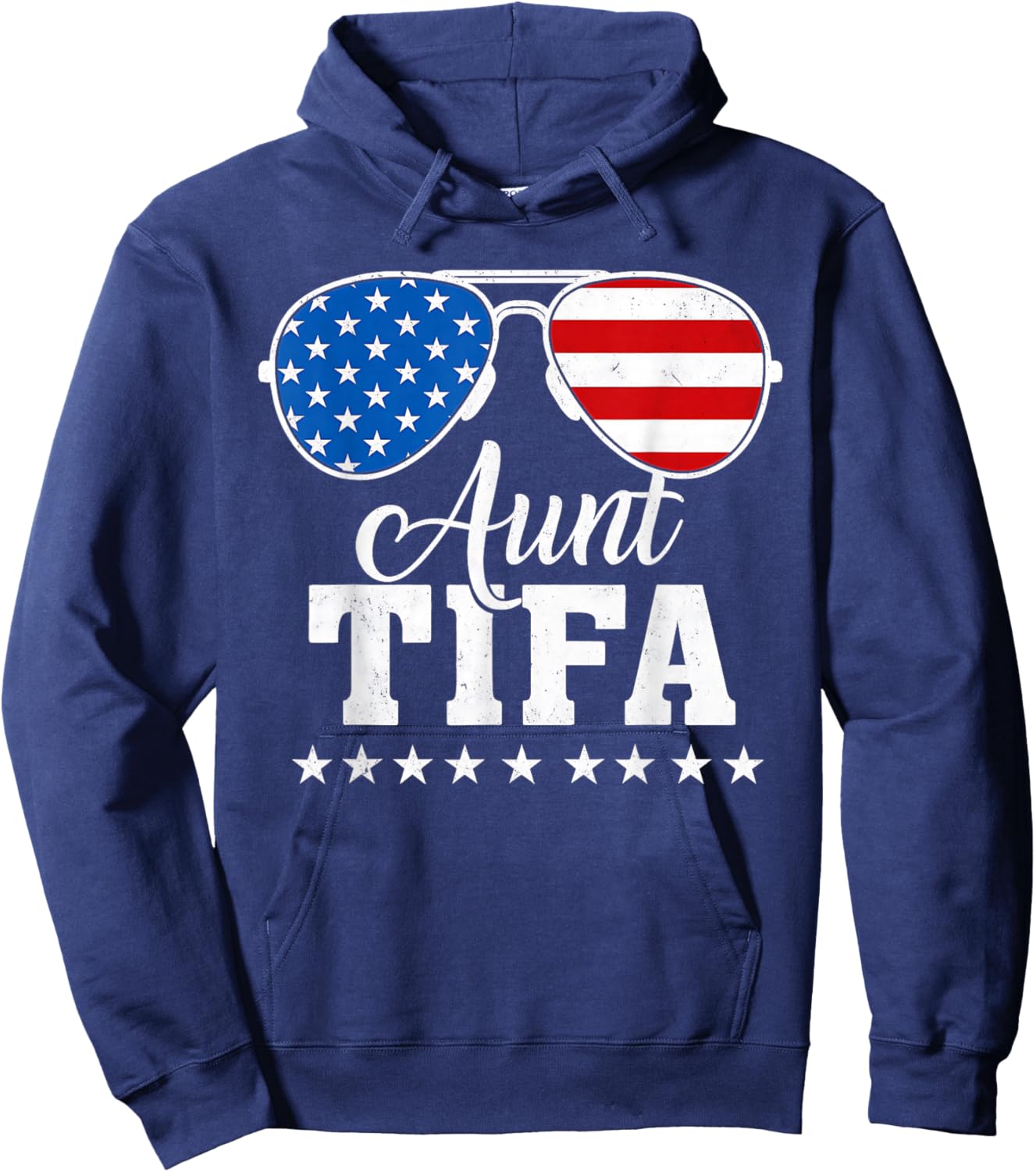 Aunt Tifa Patriotic Sunglasses Hoodie - Hoodie | Navy