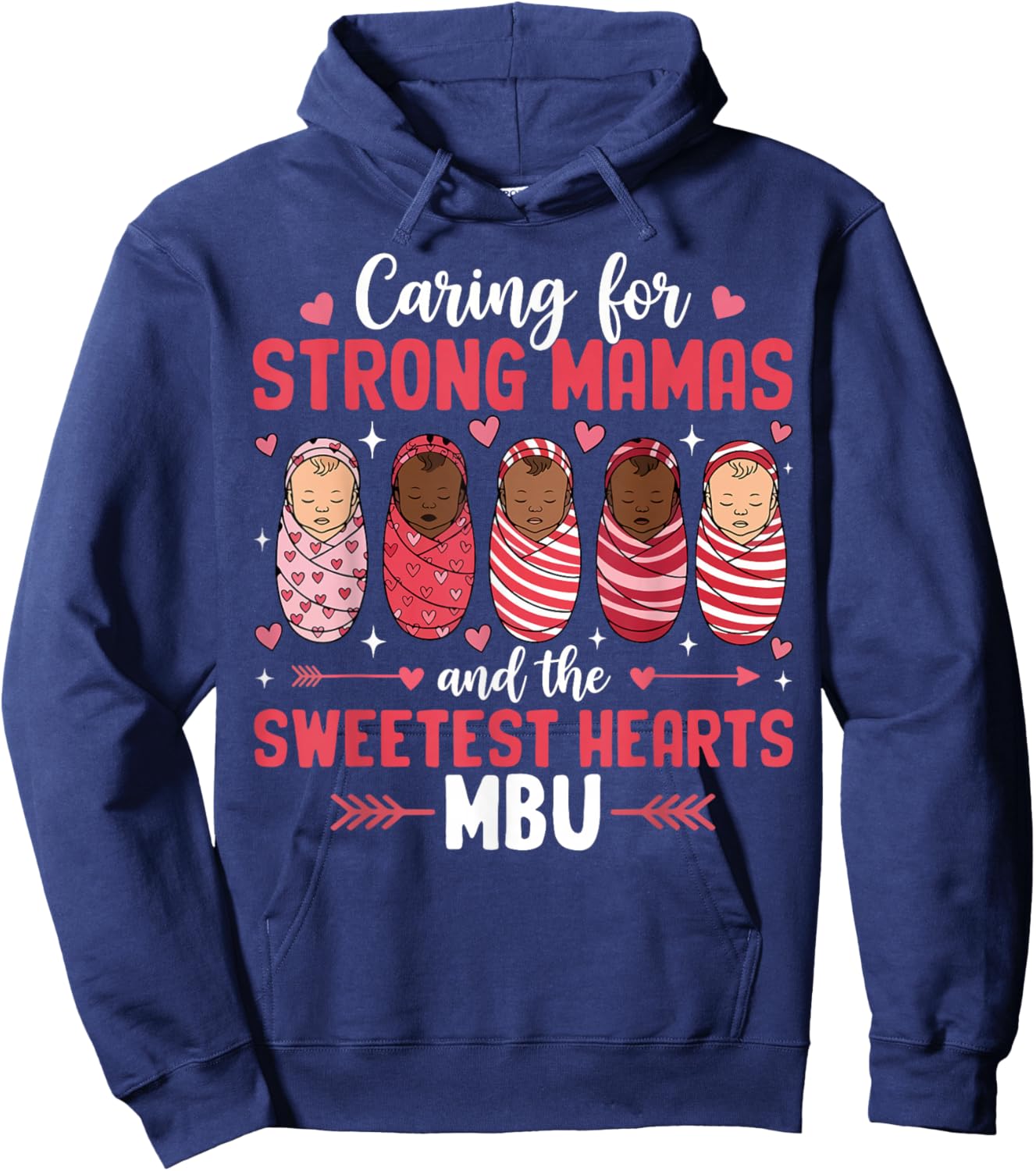 MBU Valentine Mother Baby Nurse Valentines Day Hoodie - Hoodie | Navy