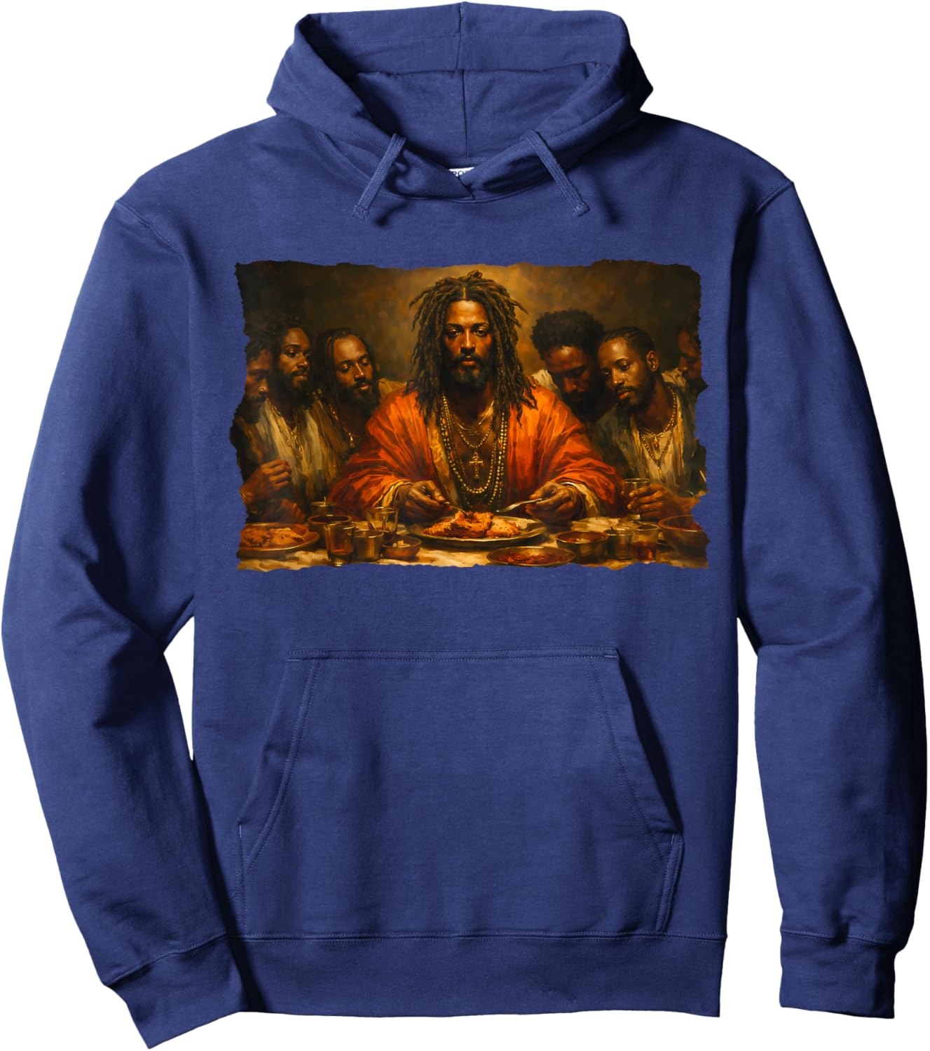 Black Jesus Last Supper Hoodie - Hoodie | Navy