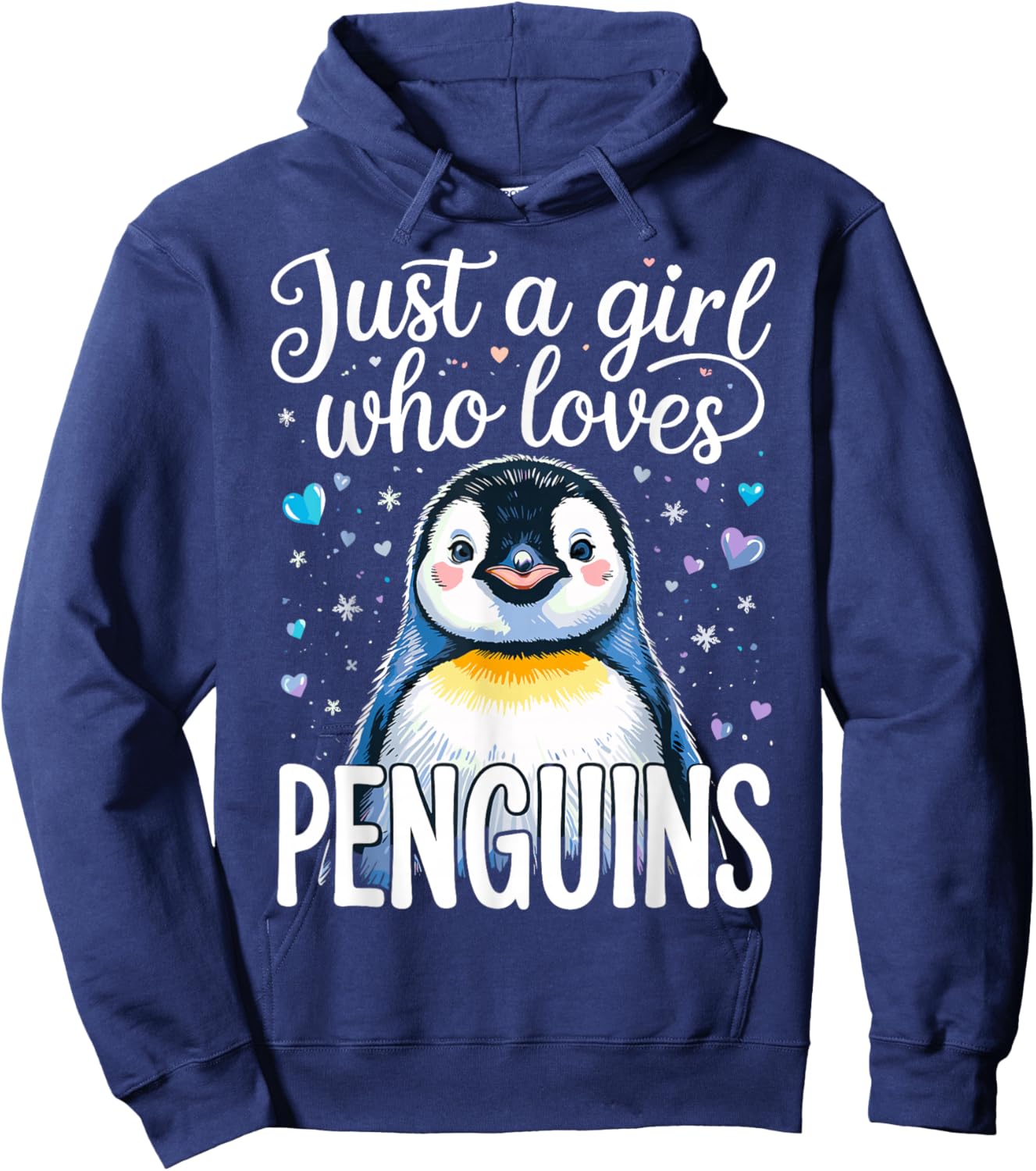 Penguin Cute Just a Girl Who Loves Penguins Hoodie - Hoodie | Navy
