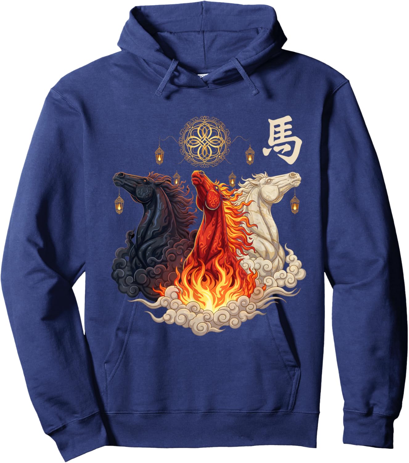 Chinese New Year 2026 Year of The Horse Hoodie - Hoodie | Navy