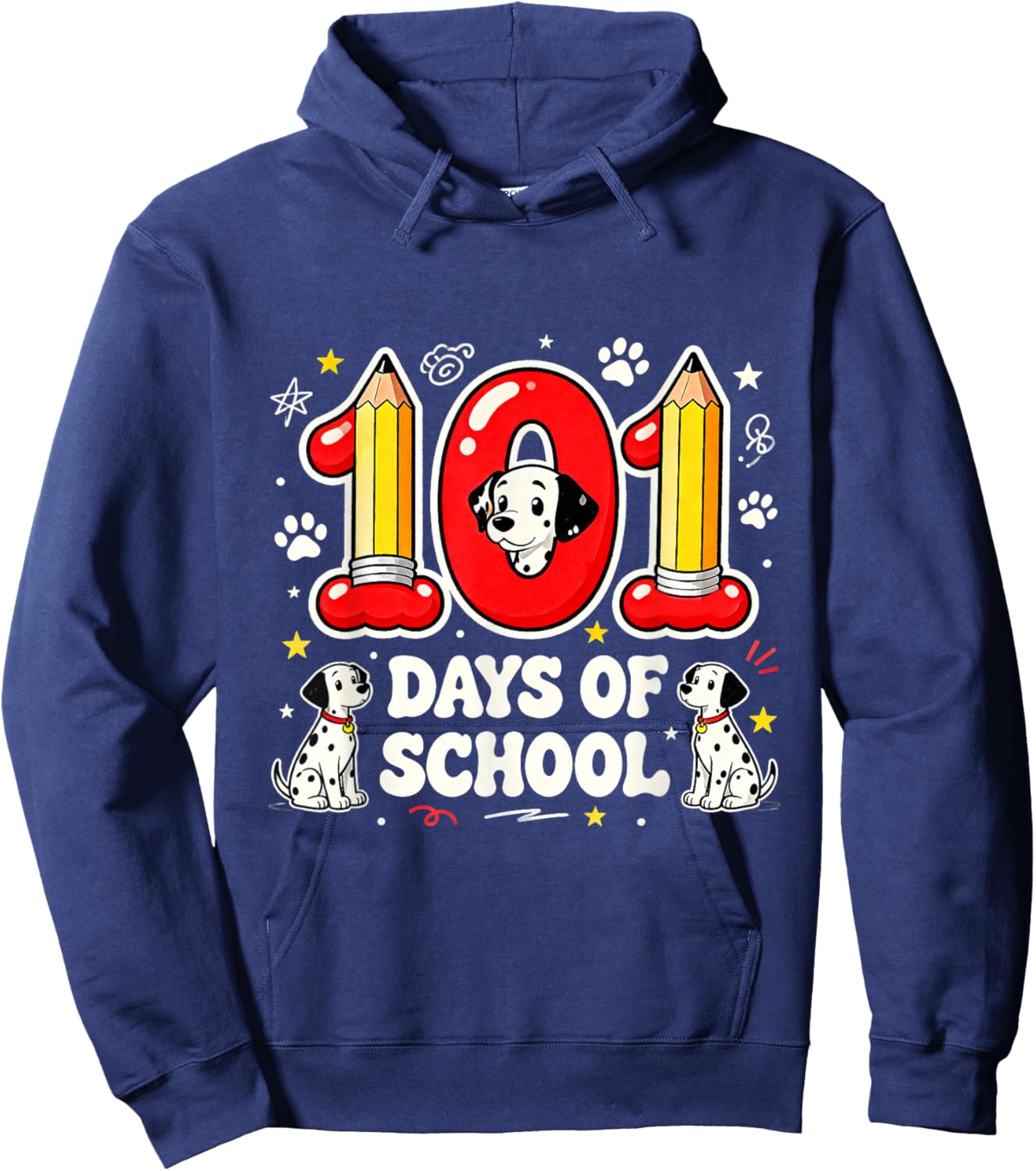101 Days of School Cute Puppy Classroom Design Hoodie - Hoodie | Navy