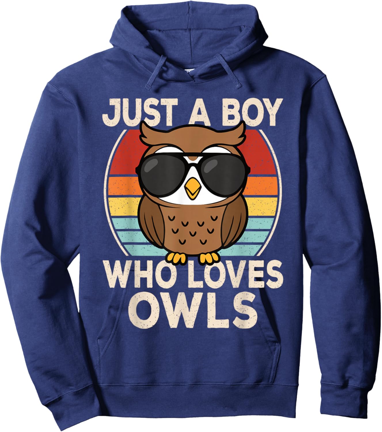 Just A Boy Who Loves Owls Owl Lover Boys Kids Hoodie - Hoodie | Navy