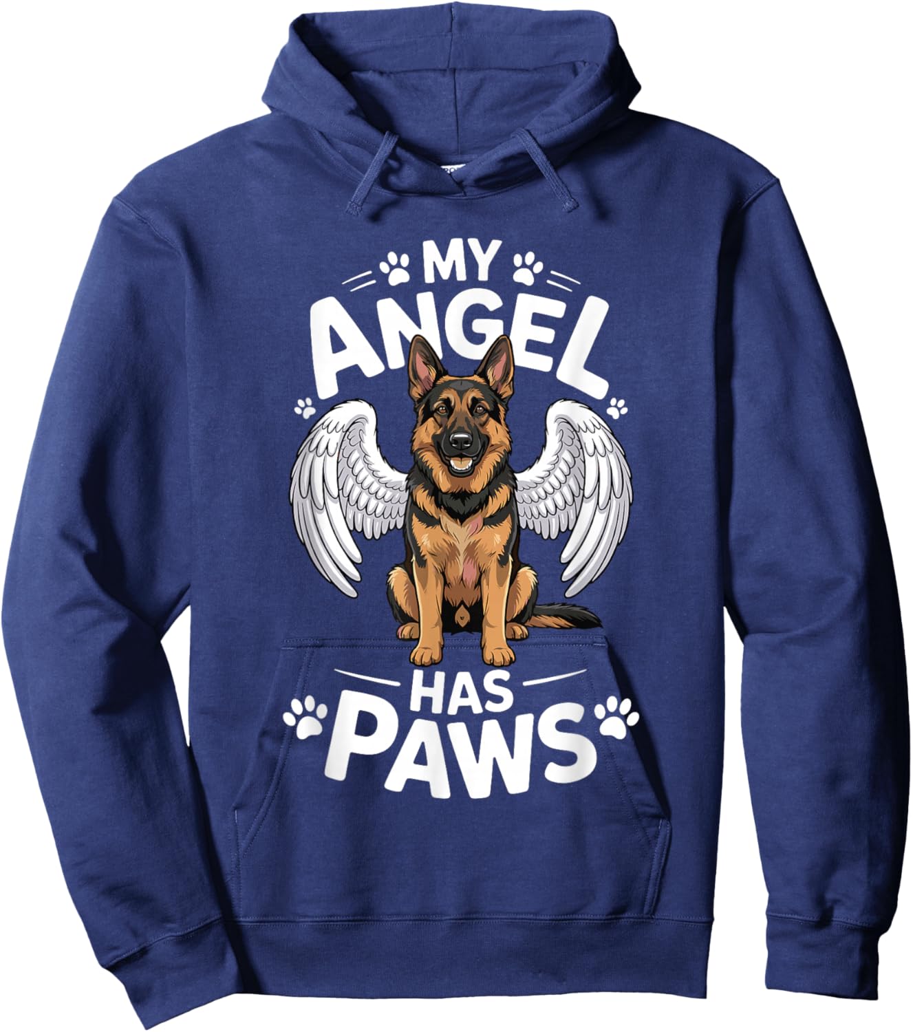 My Angel Has Paws German Shepherd Memorial Dog Hoodie - Hoodie | Navy