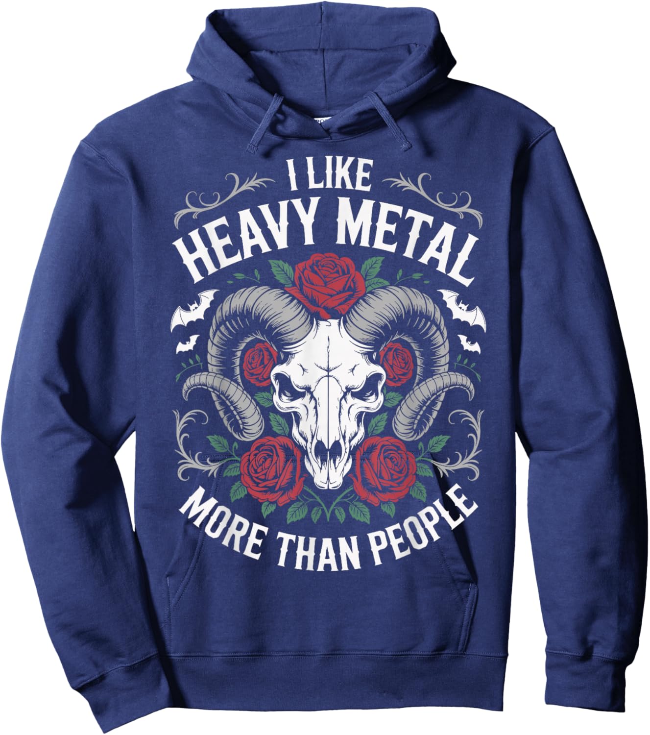 I Like Heavy Metal More Than People Hoodie - Hoodie | Navy