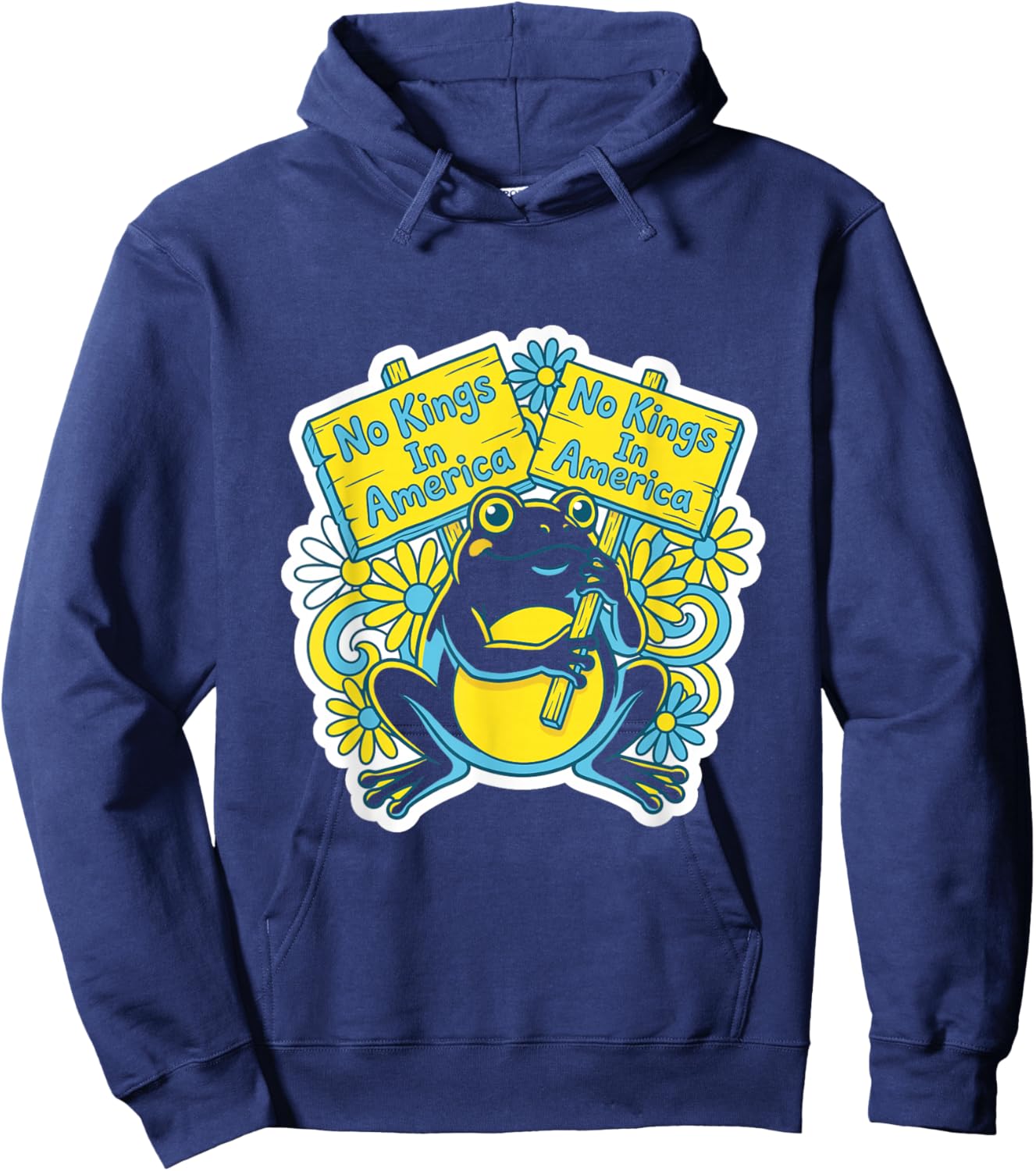 No Kings in America Frog No Kings Day Hoodie - Hoodie | Navy
