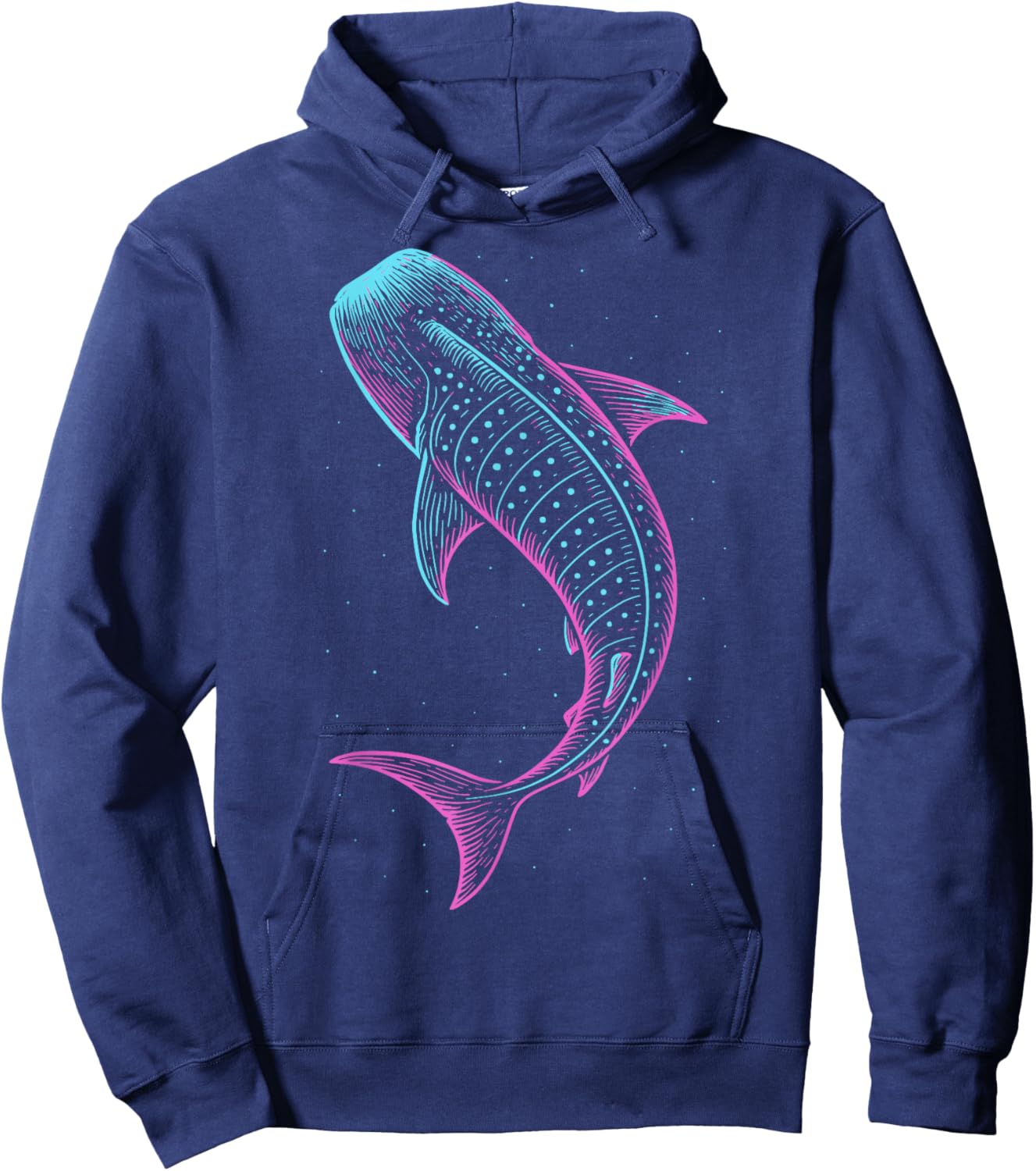 Whale Shark Illustration Colorful Hoodie - Hoodie | Navy