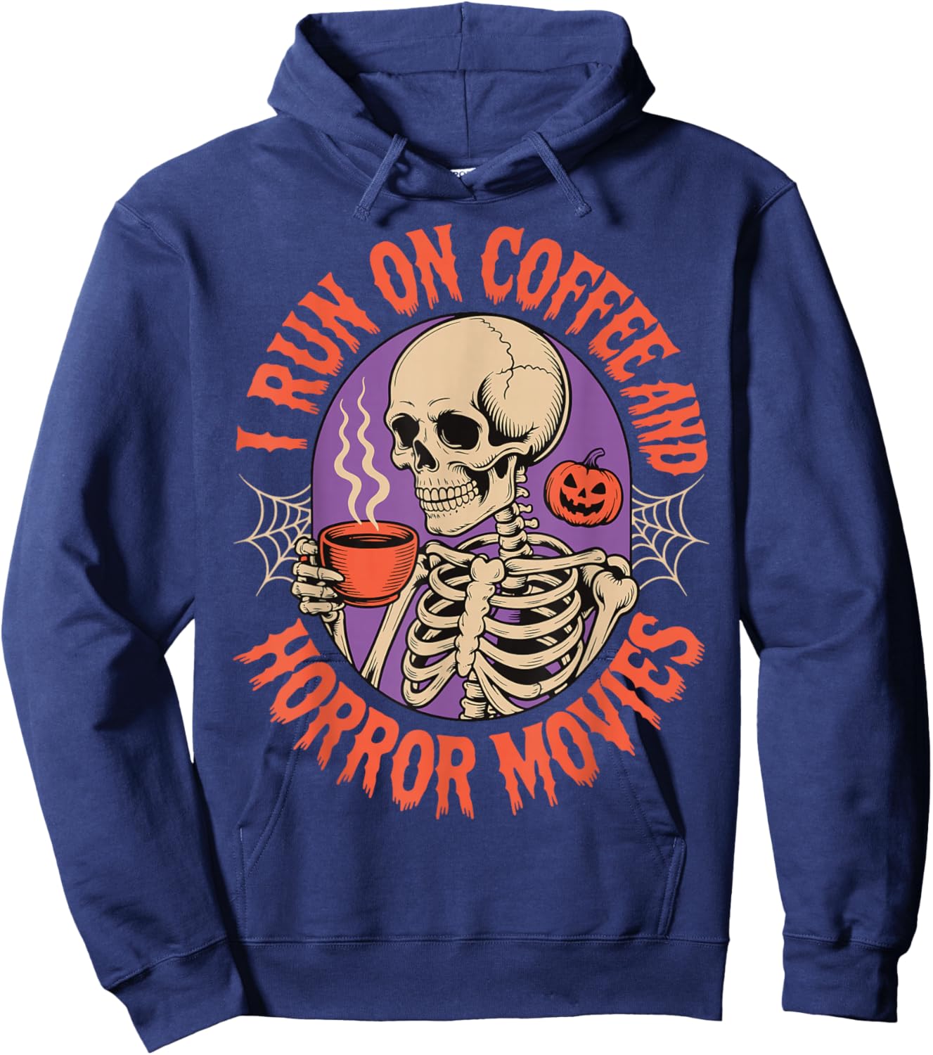 I Run On Coffee and Horror Movies Hoodie - Hoodie | Navy